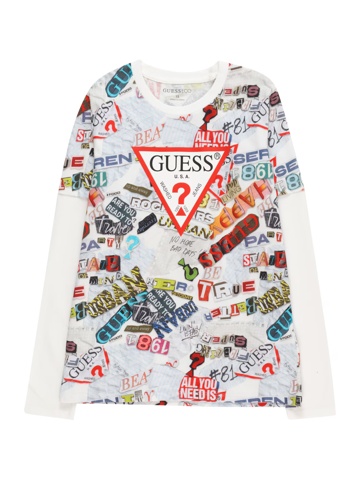 GUESS Μπλουζάκι ναυτικό μπλε / γαλάζιο / κόκκινο / offwhite - Pepit.gr