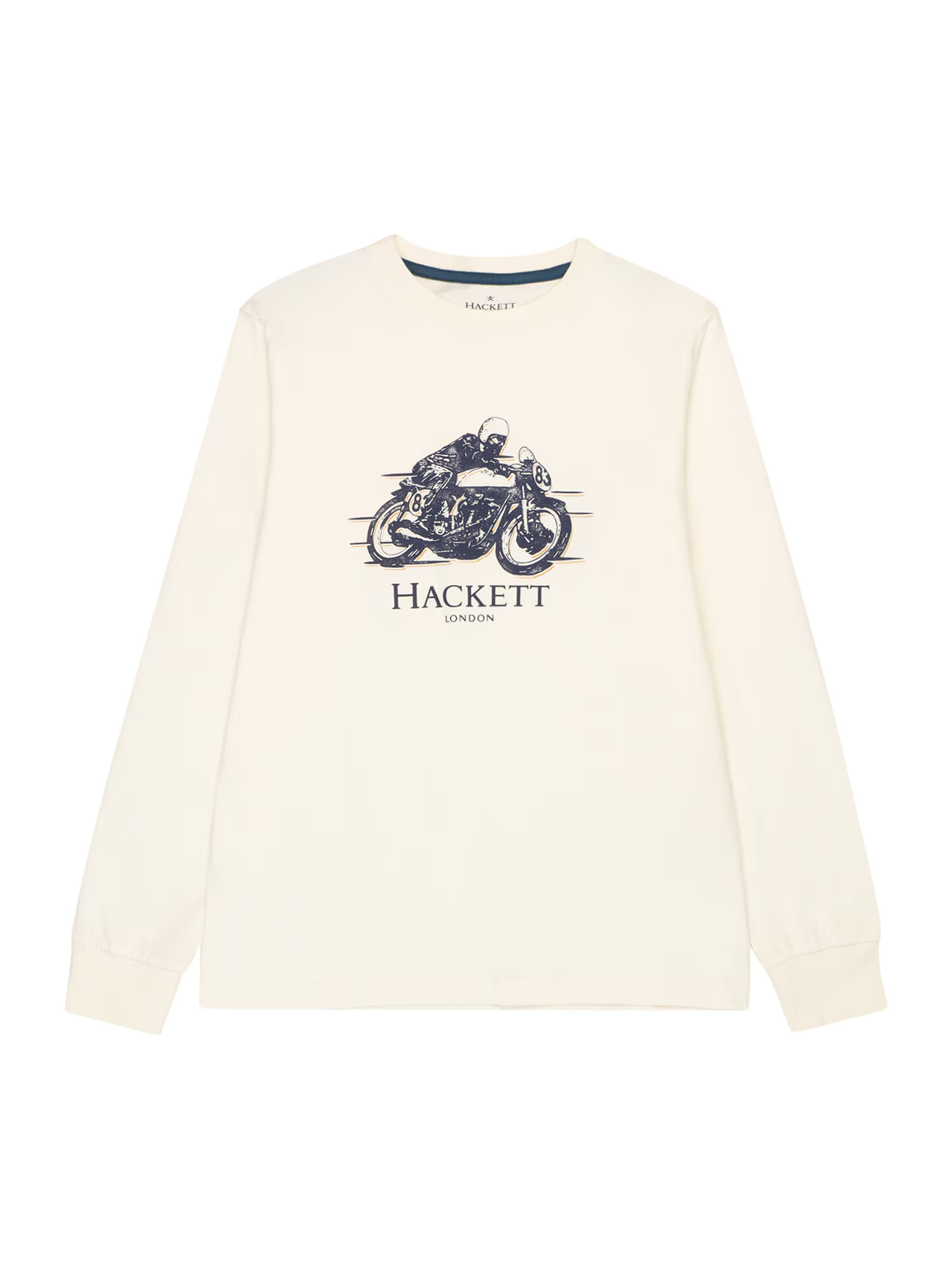 Hackett London Μπλουζάκι μπλε μαρέν / ανοικτό πορτοκαλί / λευκό μαλλιού - Pepit.gr