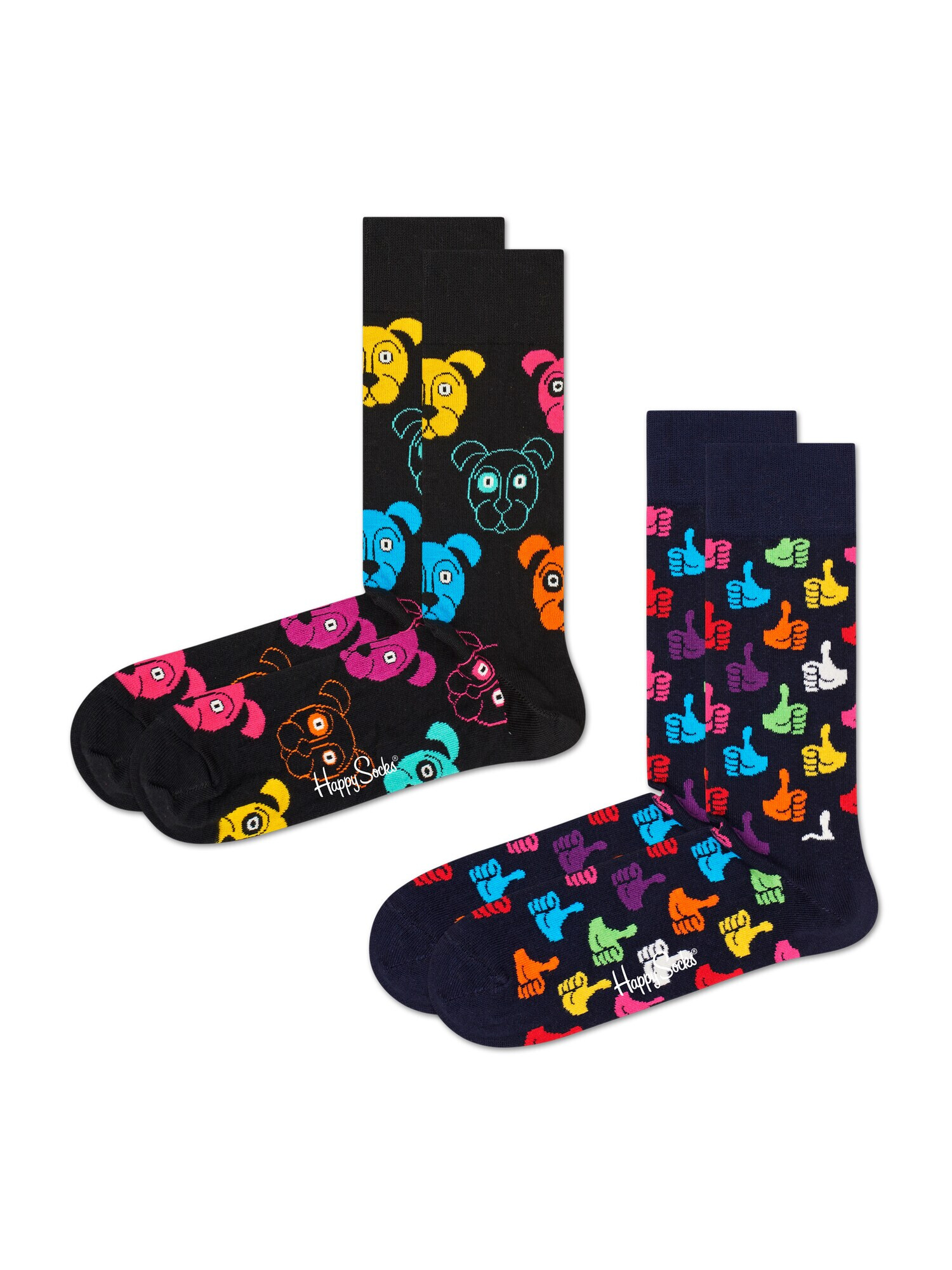 Happy Socks Κάλτσες μπλε νύχτας / κίτρινο / πορτοκαλί / μαύρο - Pepit.gr