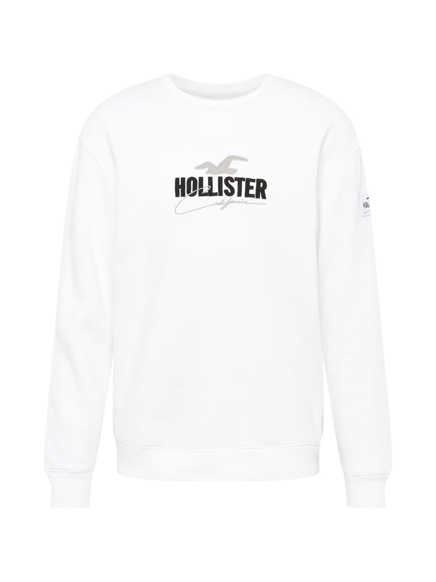 HOLLISTER Μπλούζα φούτερ 'EMEA' ανοικτό γκρι / μαύρο / λευκό - Pepit.gr