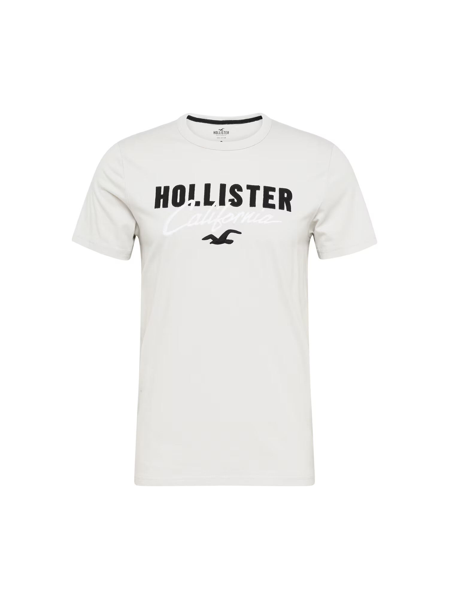 HOLLISTER Μπλουζάκι γκρι / μαύρο / λευκό - Pepit.gr