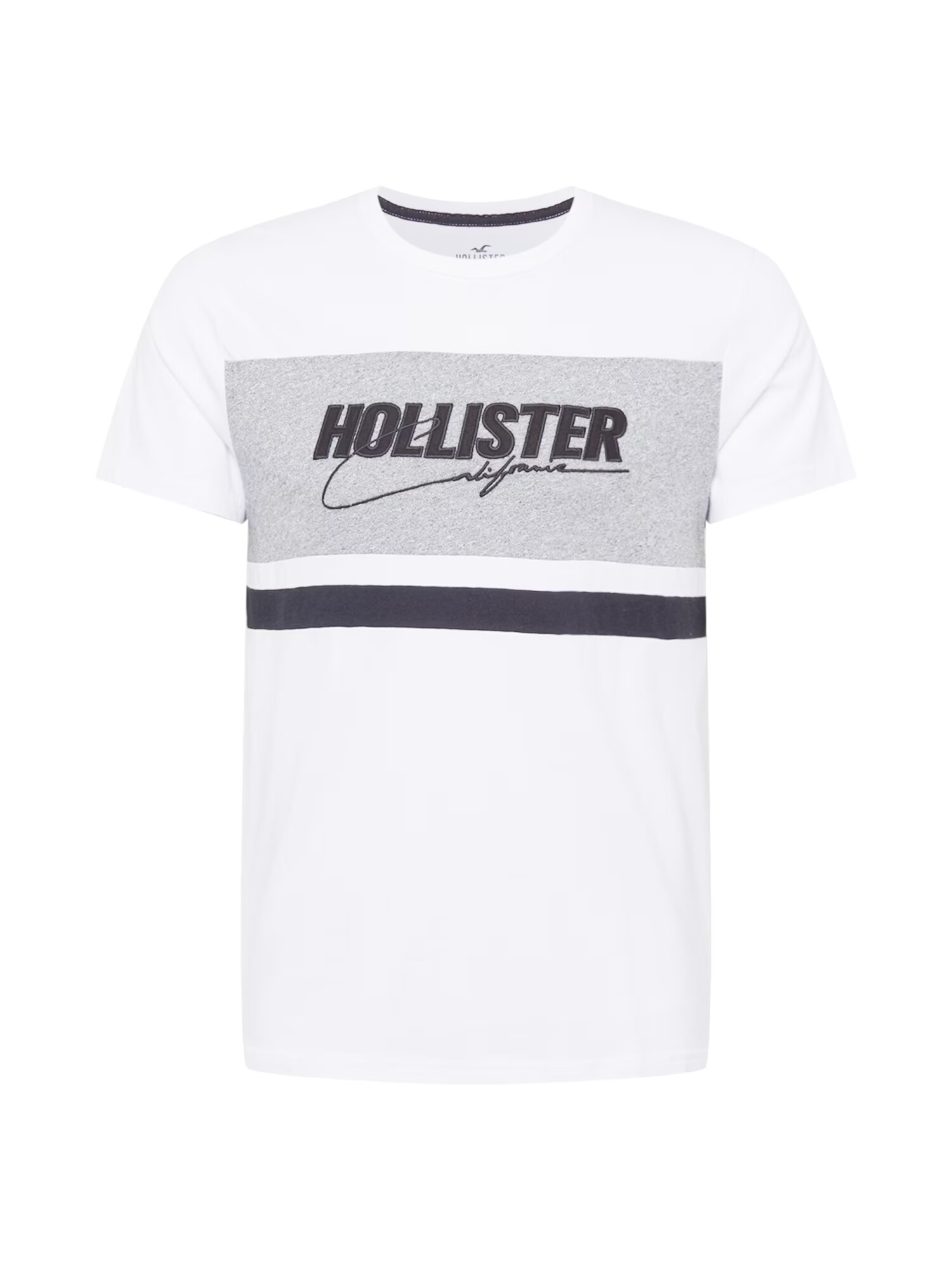 HOLLISTER Μπλουζάκι γκρι / μαύρο / λευκό - Pepit.gr