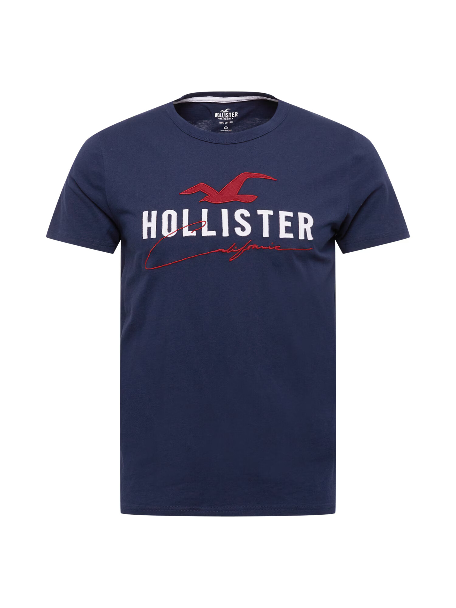 HOLLISTER Μπλουζάκι ναυτικό μπλε / κρεμεζί / λευκό - Pepit.gr