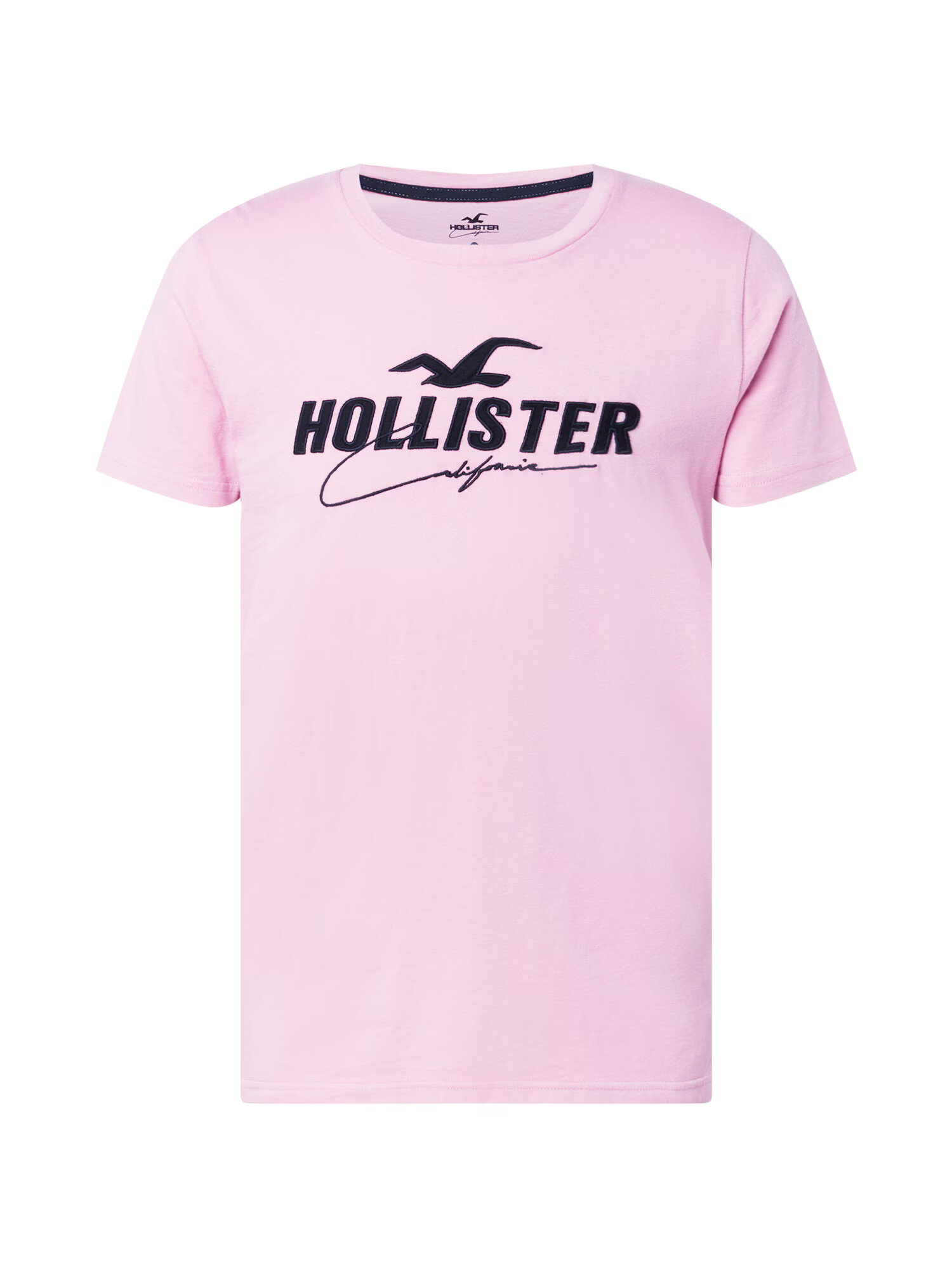 HOLLISTER Μπλουζάκι ροζ / μαύρο - Pepit.gr