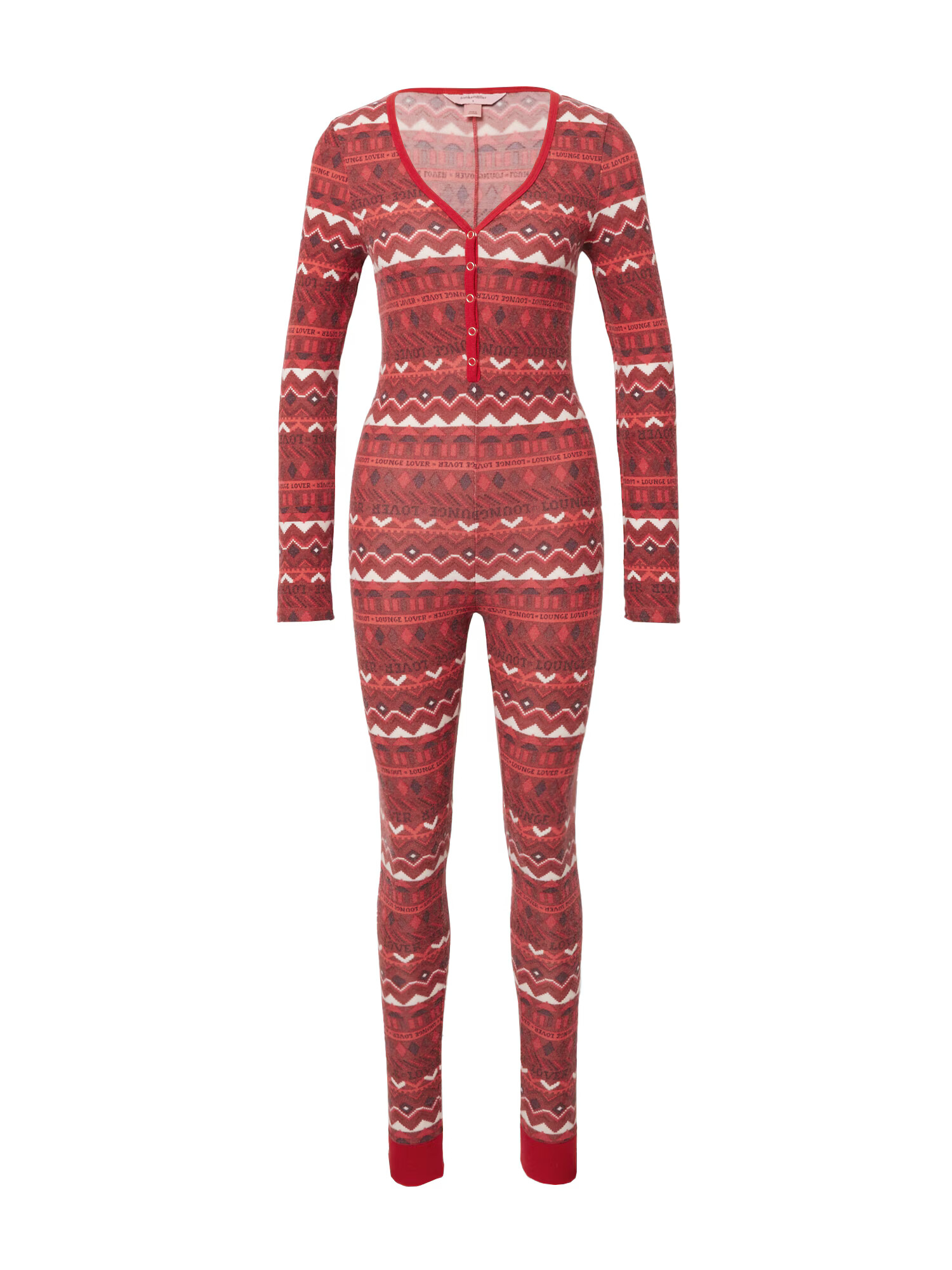 Hunkemöller Πιτζάμα 'Onesie' κόκκινο / βουργουνδί / λευκό - Pepit.gr