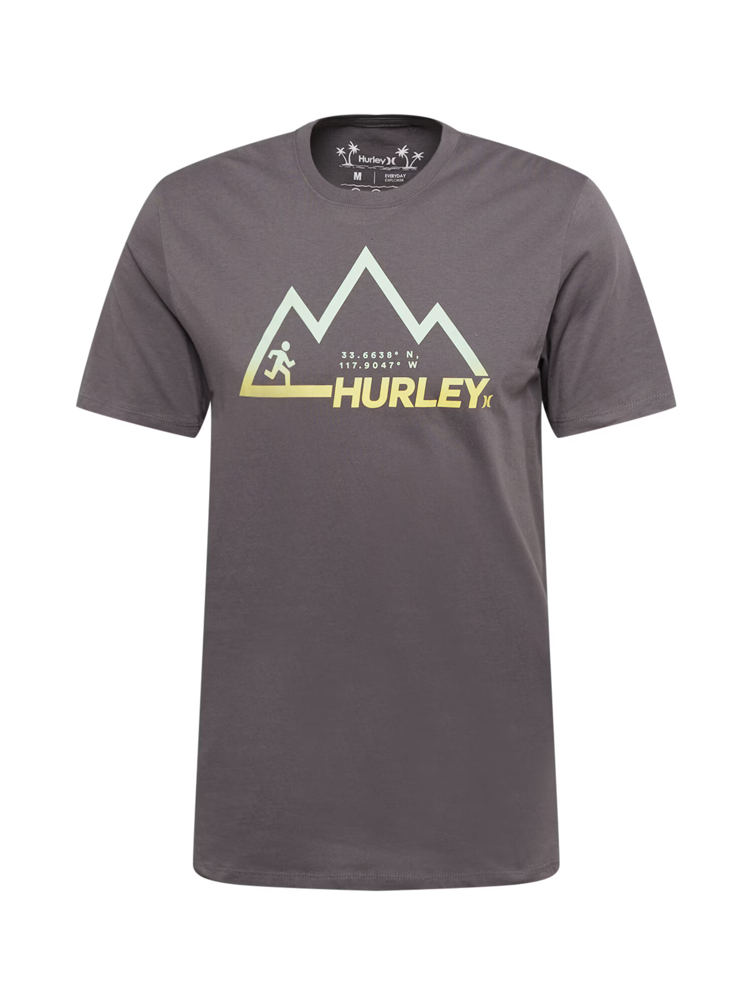 Hurley Λειτουργικό μπλουζάκι 'EXPLORE MOUNTAIN' σκούρο γκρι / μέντα / καλάμι - Pepit.gr