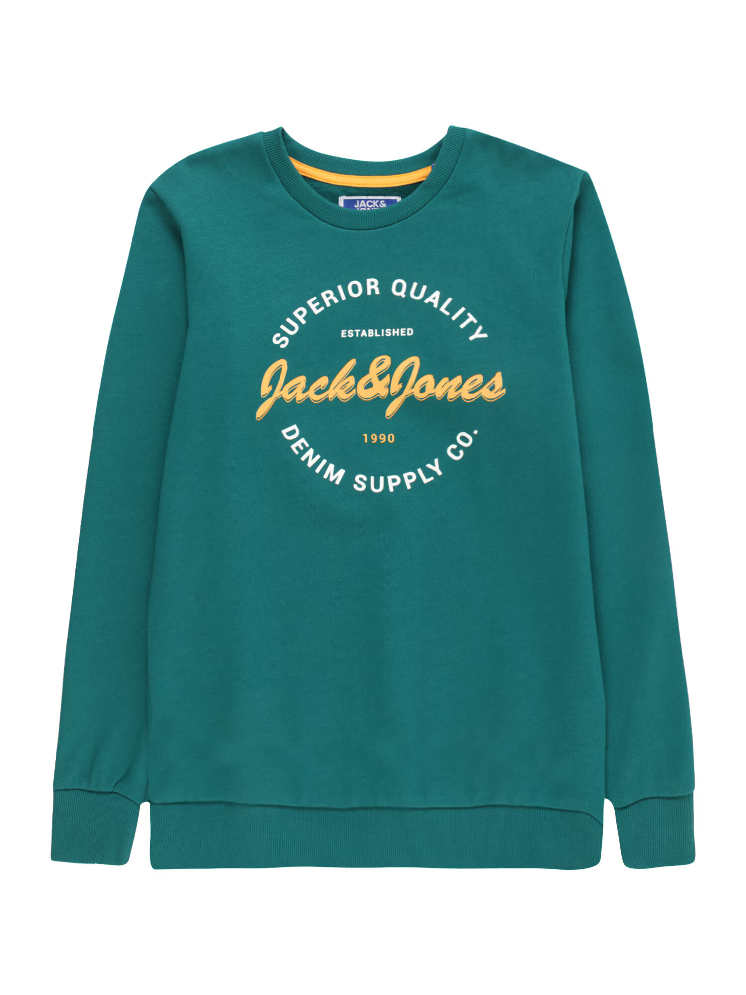 Jack & Jones Junior Μπλούζα φούτερ 'Andy' κίτρινο / σκούρο πράσινο / offwhite - Pepit.gr