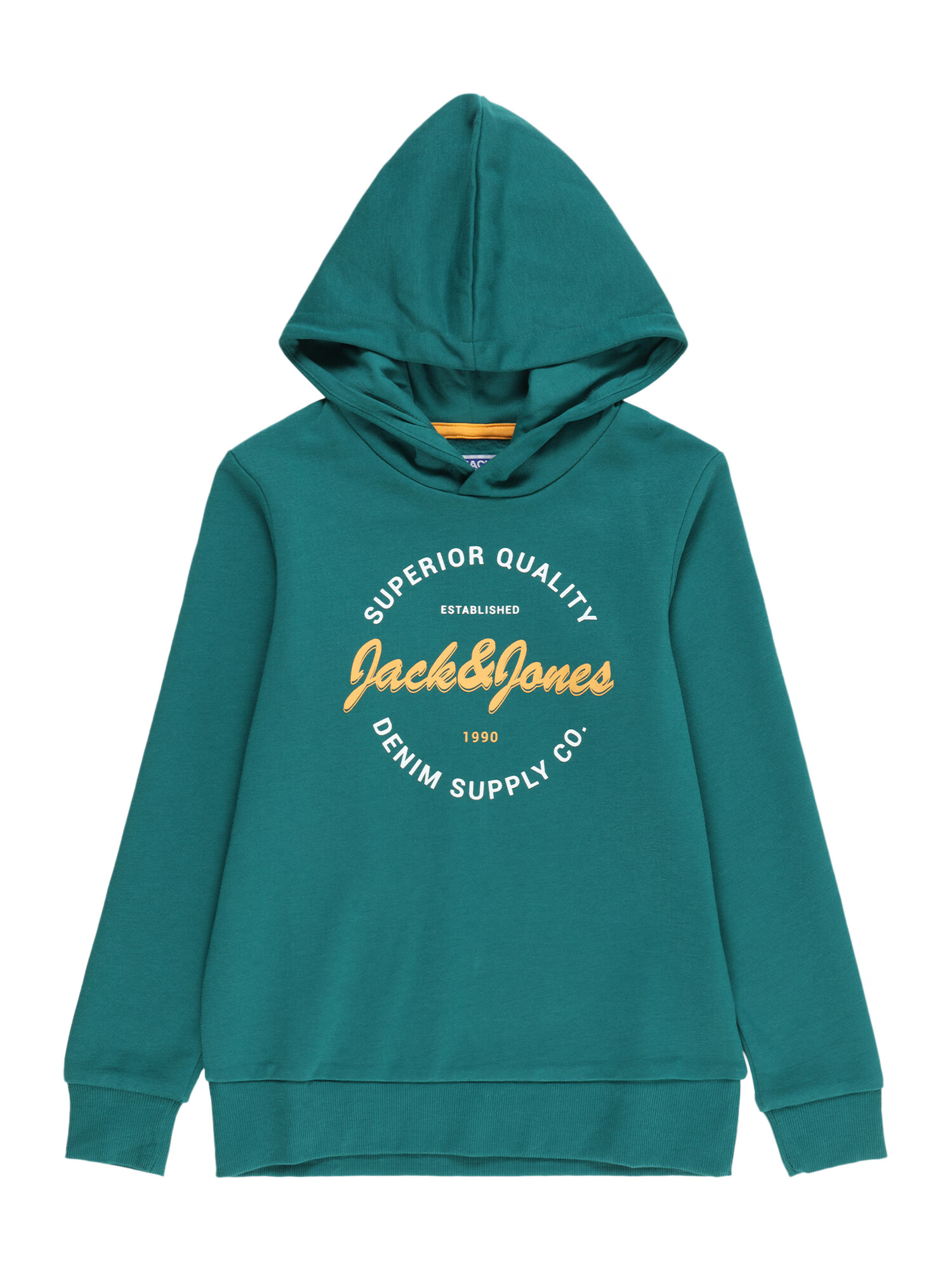 Jack & Jones Junior Μπλούζα φούτερ 'Andy' σμαραγδί / πορτοκαλί / λευκό - Pepit.gr