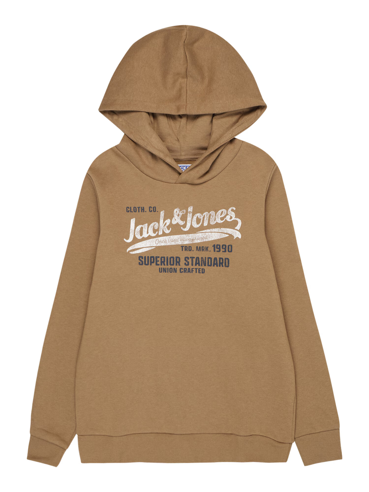 Jack & Jones Junior Μπλούζα φούτερ ανοικτό καφέ / γκρι βασάλτη / offwhite - Pepit.gr