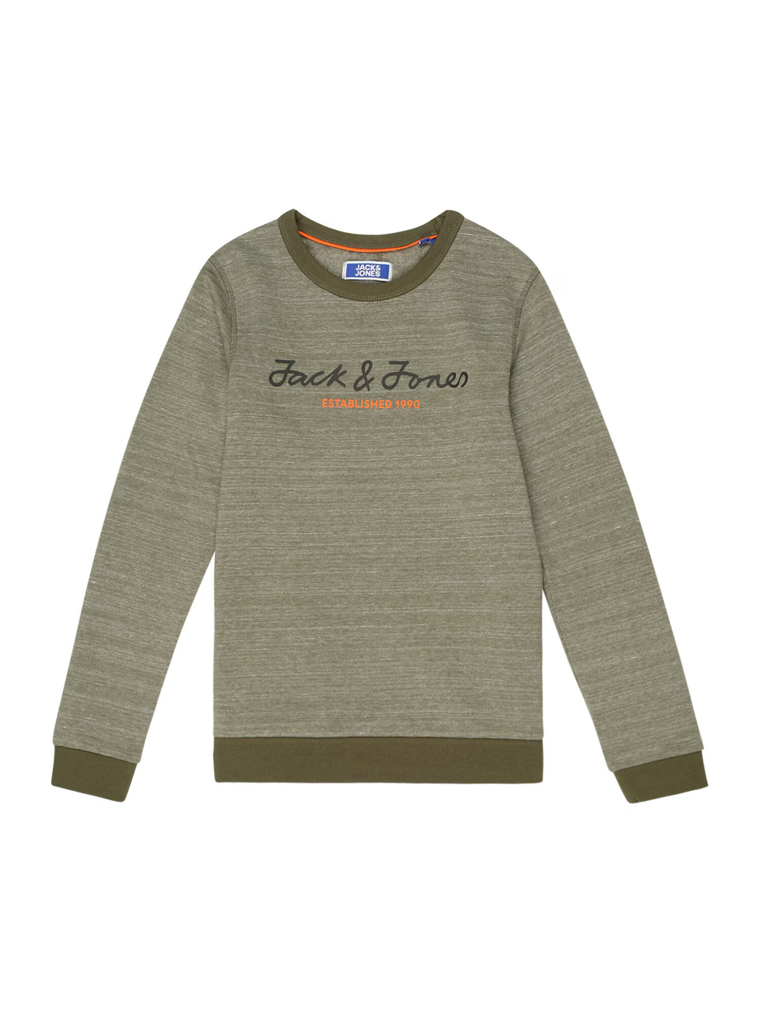 Jack & Jones Junior Μπλούζα φούτερ 'BERG' πράσινο μελανζέ / πορτοκαλί / μαύρο - Pepit.gr