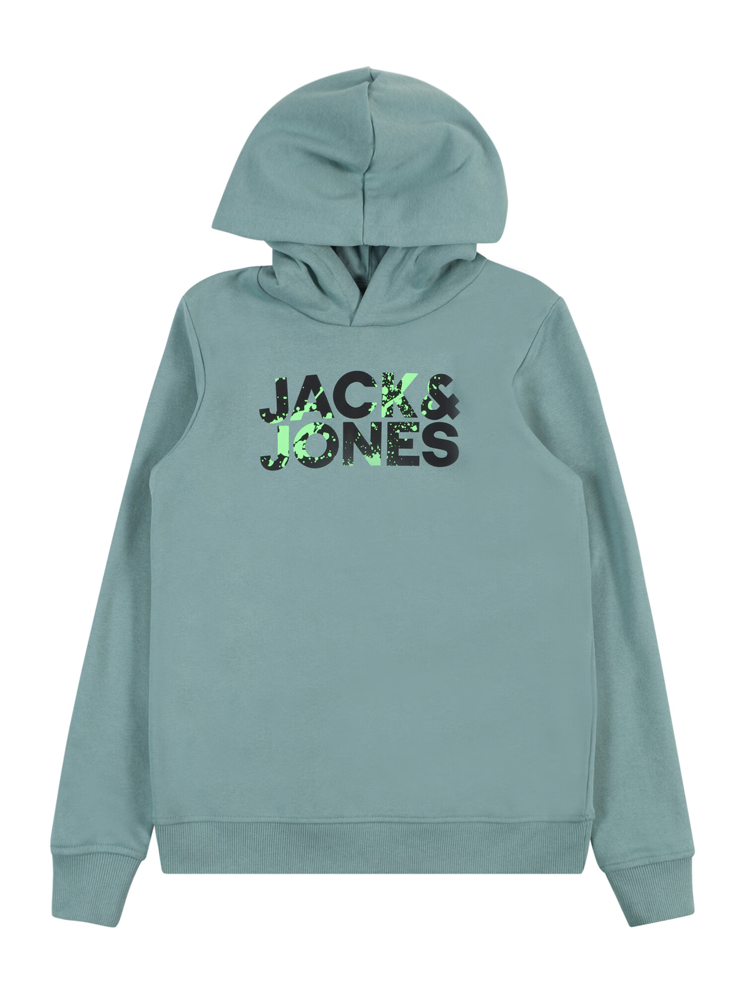 Jack & Jones Junior Μπλούζα φούτερ 'COMMERCIAL' μπλε κυανό / ανοικτό πράσινο / μαύρο - Pepit.gr