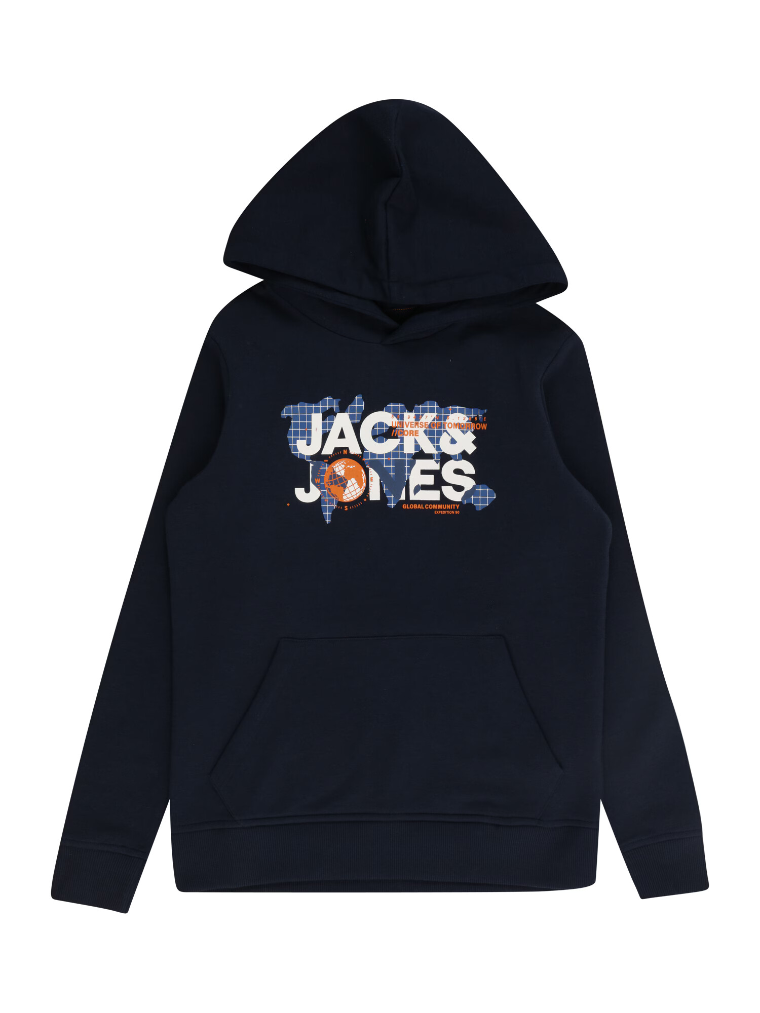 Jack & Jones Junior Μπλούζα φούτερ 'Dust' ναυτικό μπλε / μπλε ρουά / πορτοκαλί / λευκό - Pepit.gr