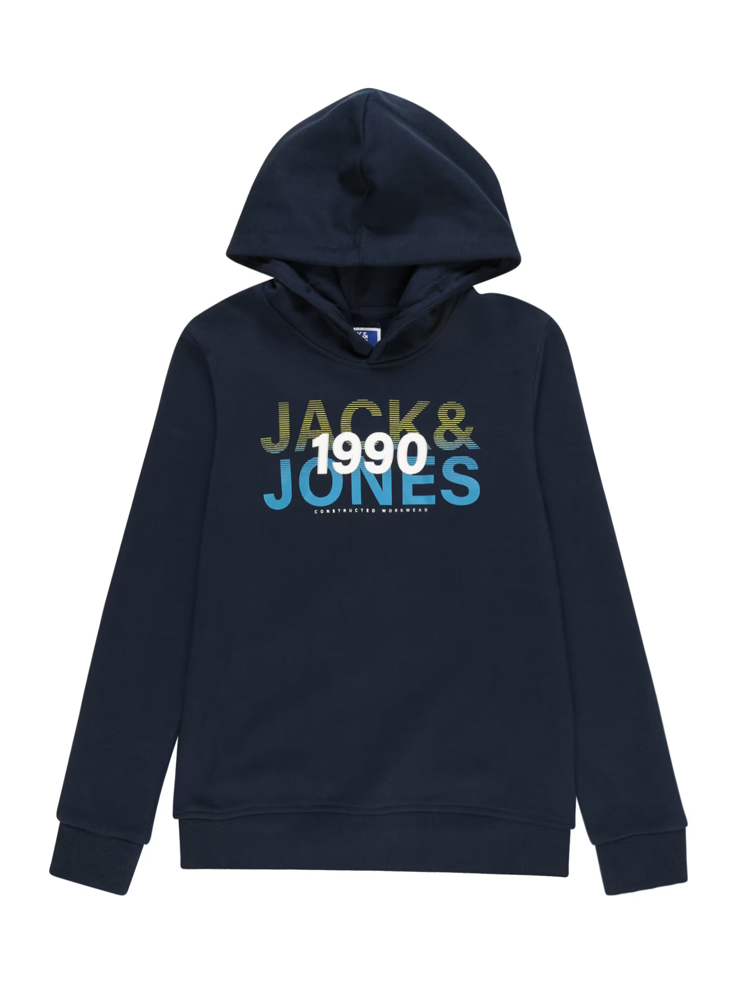 Jack & Jones Junior Μπλούζα φούτερ 'Fade' γαλάζιο / σκούρο μπλε / ανοικτό κίτρινο / λευκό - Pepit.gr