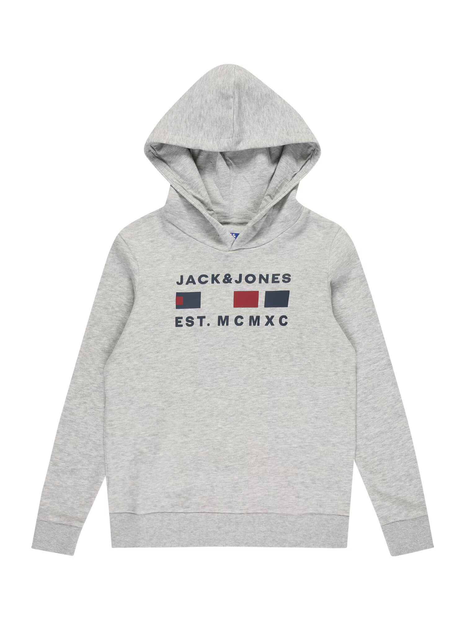 Jack & Jones Junior Μπλούζα φούτερ 'FREDDIE' ναυτικό μπλε / ανοικτό γκρι / σκούρο κόκκινο - Pepit.gr