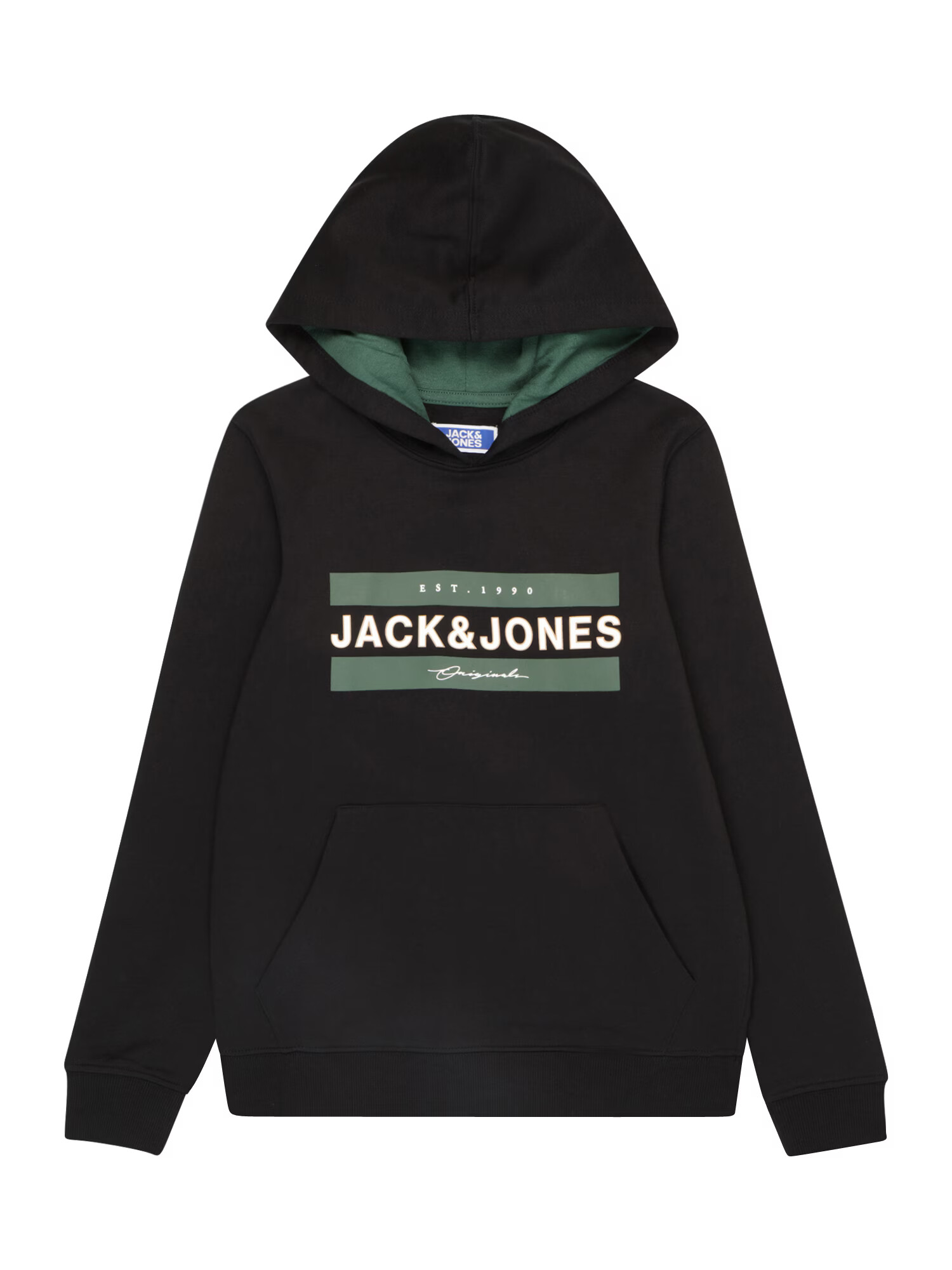 Jack & Jones Junior Μπλούζα φούτερ 'Friday' σκούρο πράσινο / μαύρο / λευκό - Pepit.gr