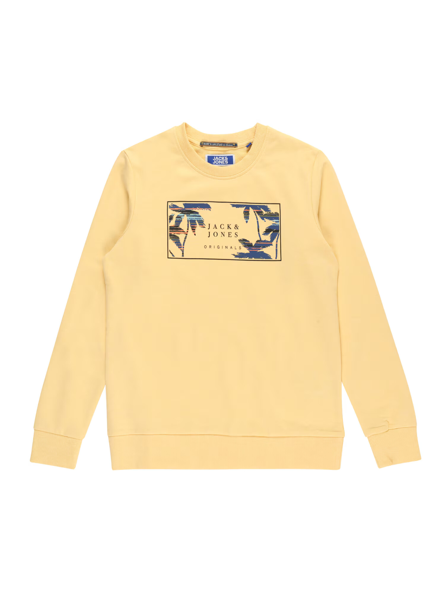 Jack & Jones Junior Μπλούζα φούτερ 'HAZYS' μπλε μαρέν / γαλάζιο / ανοικτό κίτρινο / σκούρο γκρι / μαύρο - Pepit.gr