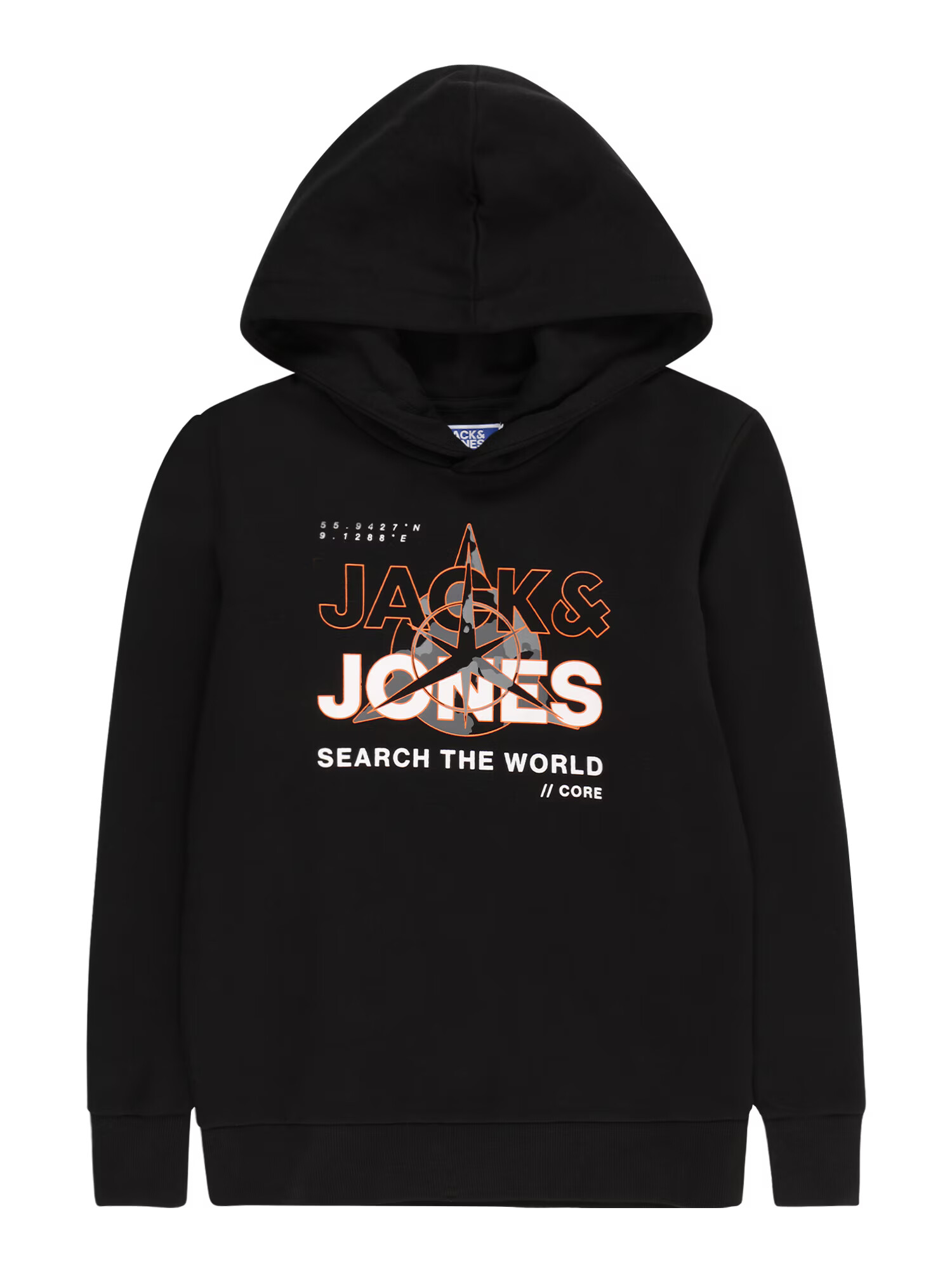 Jack & Jones Junior Μπλούζα φούτερ 'HUNT' γκρι / πορτοκαλί / μαύρο / λευκό - Pepit.gr