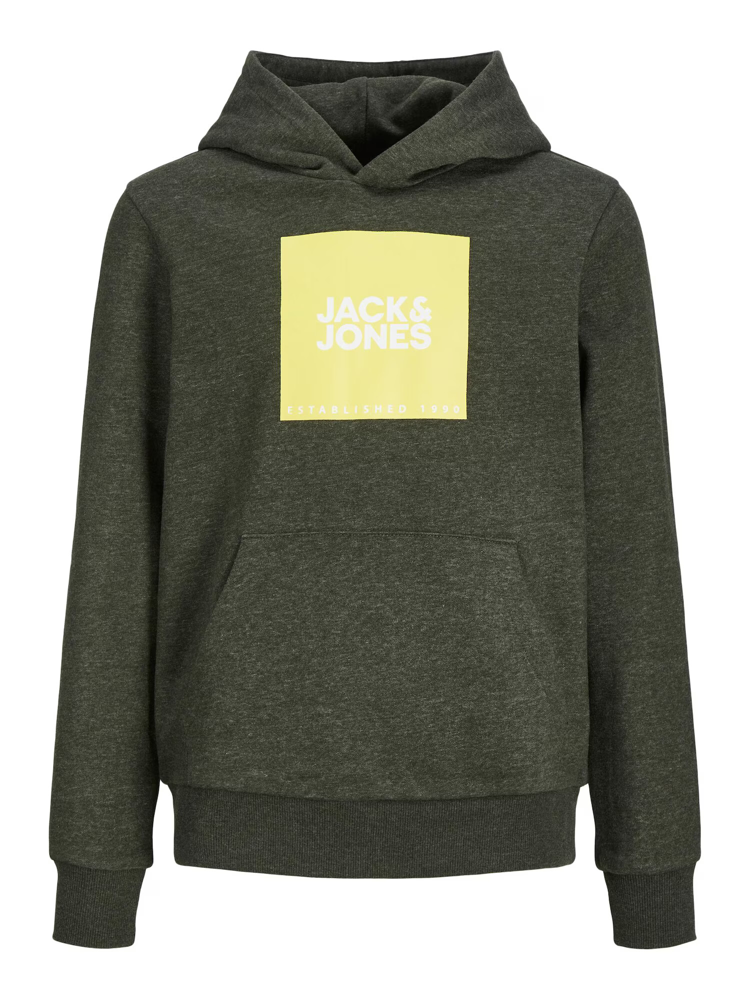 Jack & Jones Junior Μπλούζα φούτερ 'LOCK' κίτρινο / πράσινο μελανζέ / λευκό - Pepit.gr