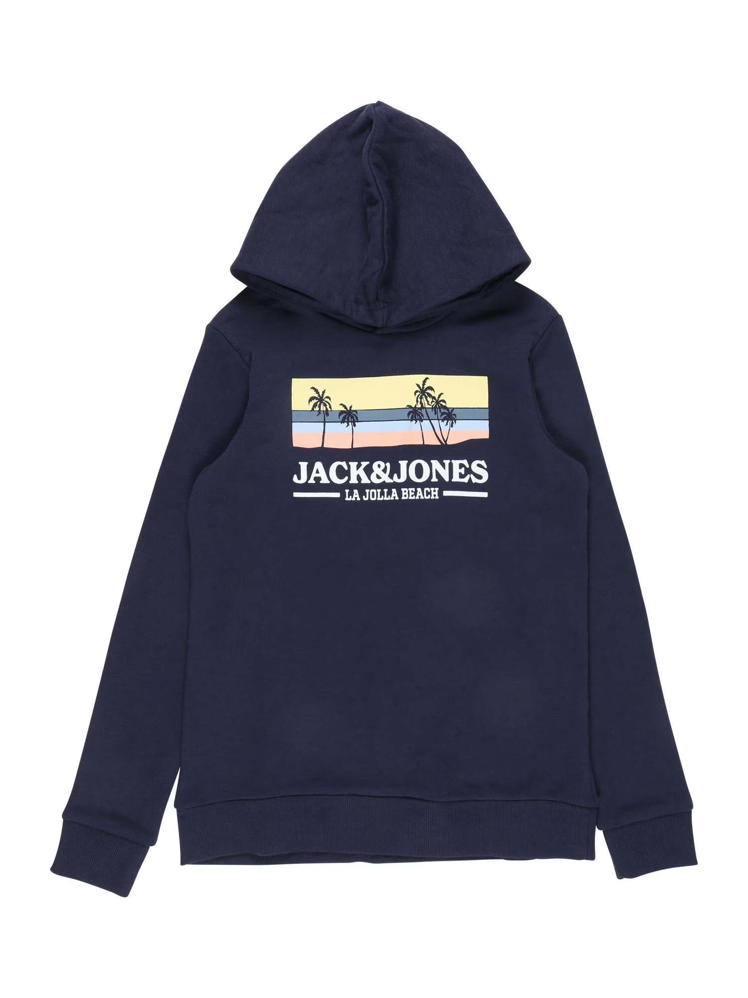 Jack & Jones Junior Μπλούζα φούτερ 'MALIBU' ναυτικό μπλε / γαλάζιο / ανοικτό κίτρινο / βερικοκί / λευκό - Pepit.gr