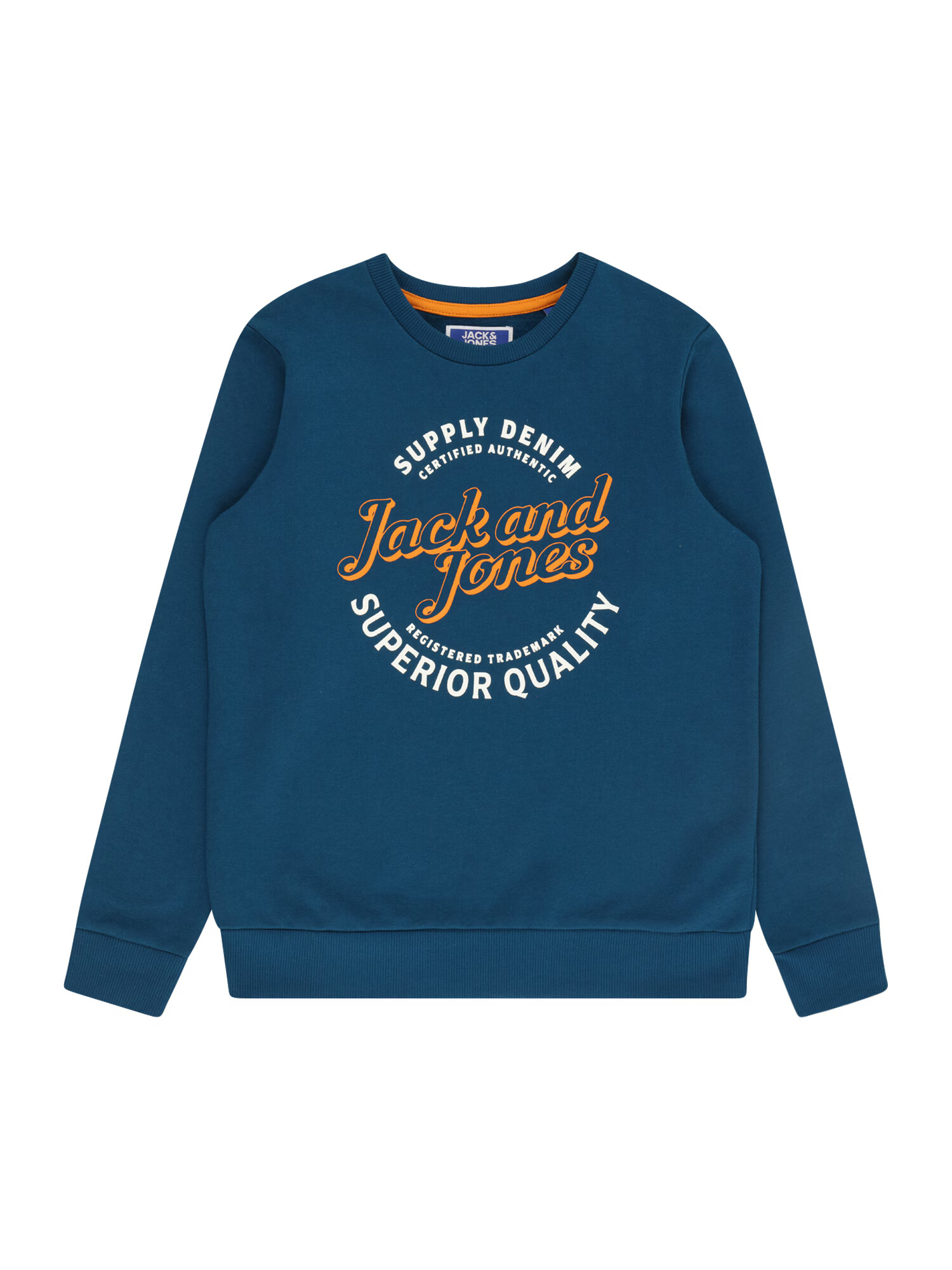 Jack & Jones Junior Μπλούζα φούτερ 'Mikk' σκούρο μπλε / πορτοκαλί / λευκό - Pepit.gr