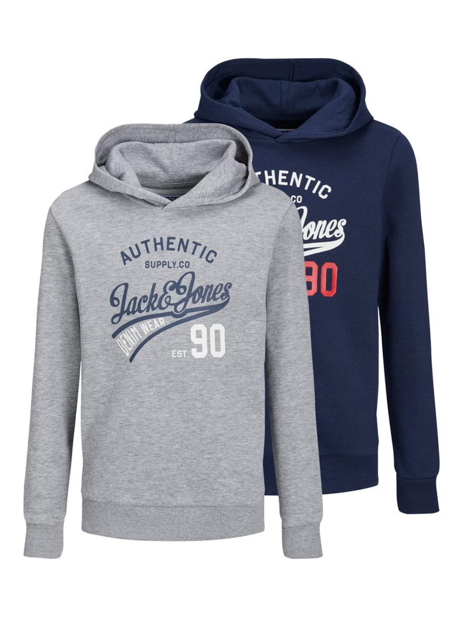 Jack & Jones Junior Μπλούζα φούτερ μπλε / γκρι μελανζέ / κόκκινο / λευκό - Pepit.gr