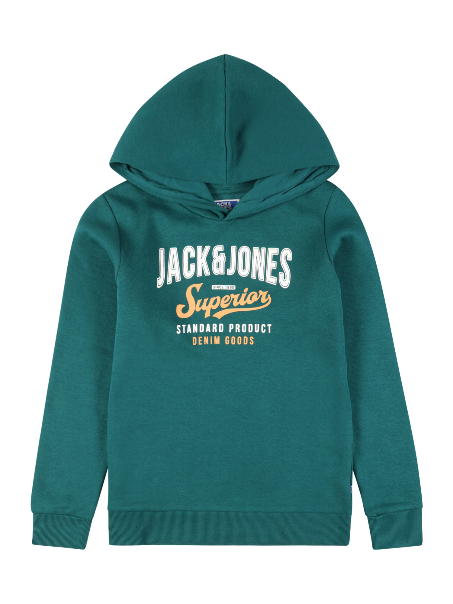 Jack & Jones Junior Μπλούζα φούτερ πετρόλ / πορτοκαλί παστέλ / λευκό - Pepit.gr