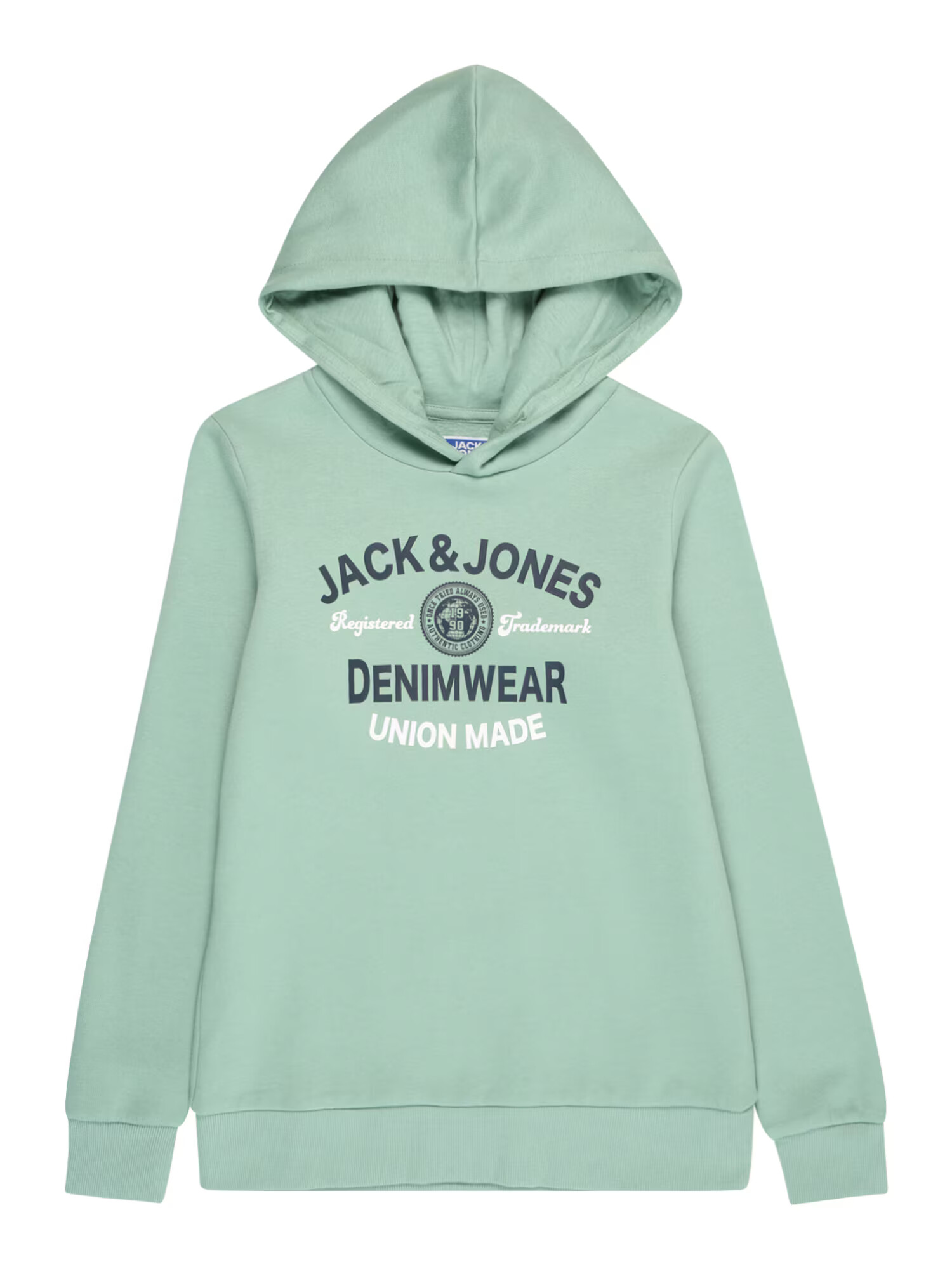 Jack & Jones Junior Μπλούζα φούτερ μπλε νύχτας / πράσινο παστέλ / λευκό - Pepit.gr