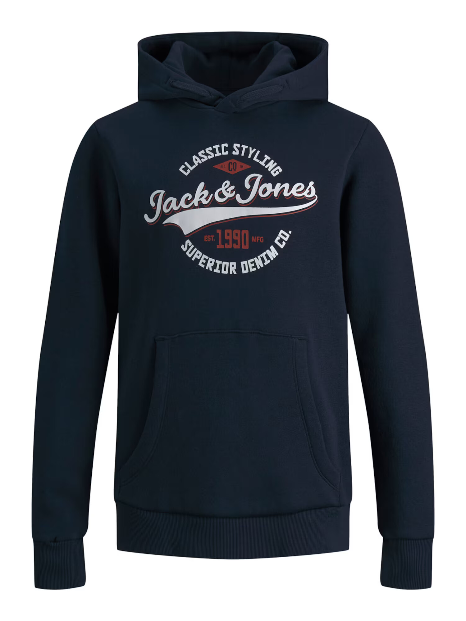 Jack & Jones Junior Μπλούζα φούτερ σκούρο μπλε / κόκκινο παστέλ / λευκό - Pepit.gr