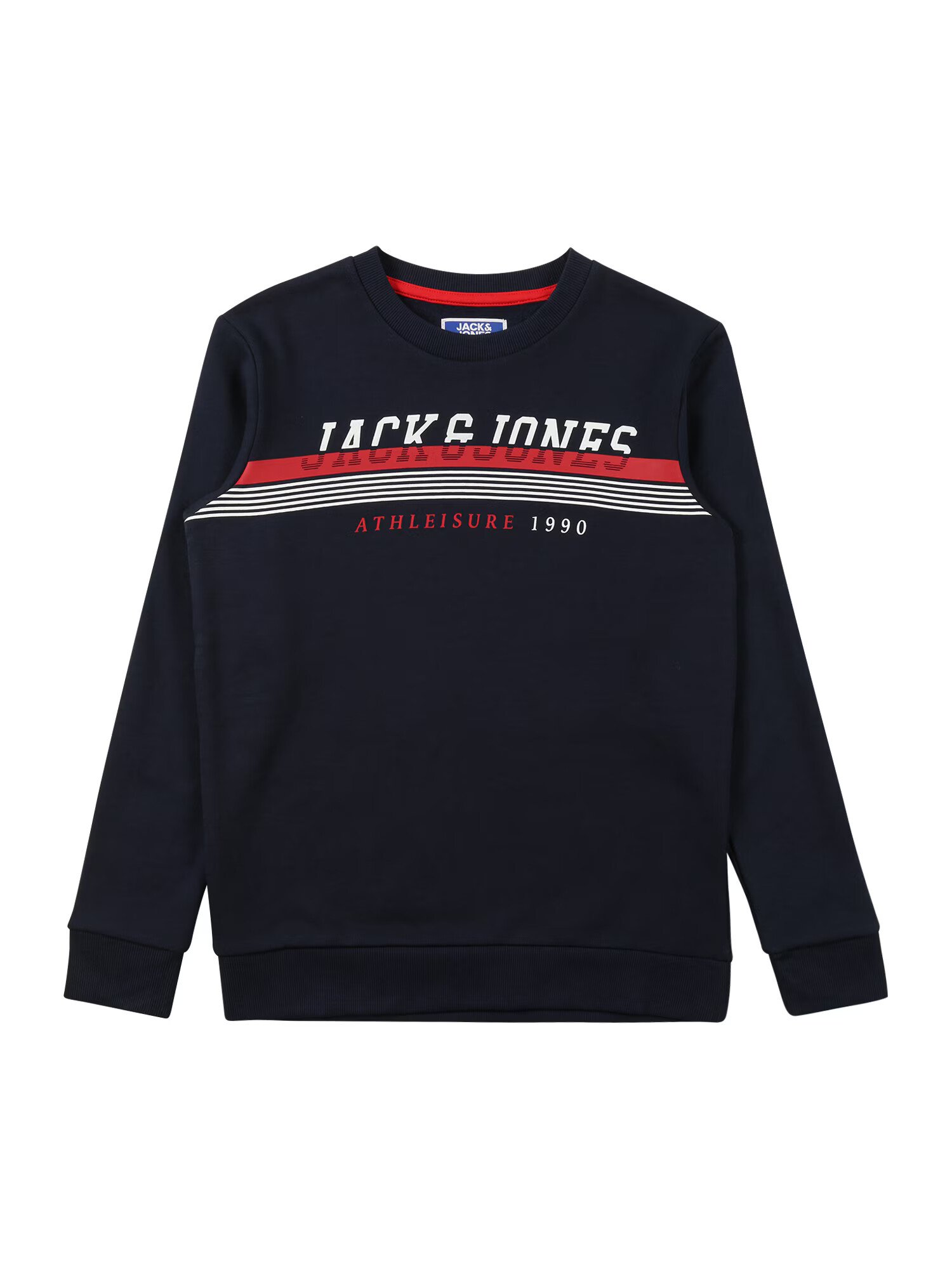 Jack & Jones Junior Μπλούζα φούτερ σκούρο μπλε / πορτοκαλοκόκκινο / λευκό - Pepit.gr