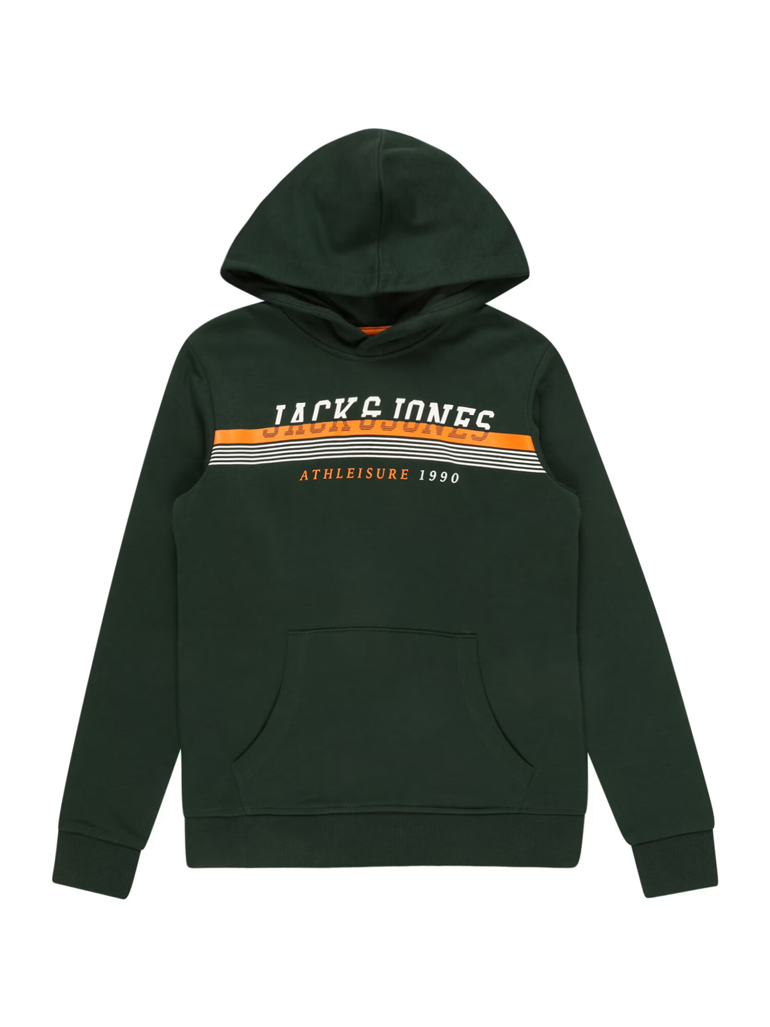 Jack & Jones Junior Μπλούζα φούτερ σκούρο πράσινο / πορτοκαλί / λευκό - Pepit.gr