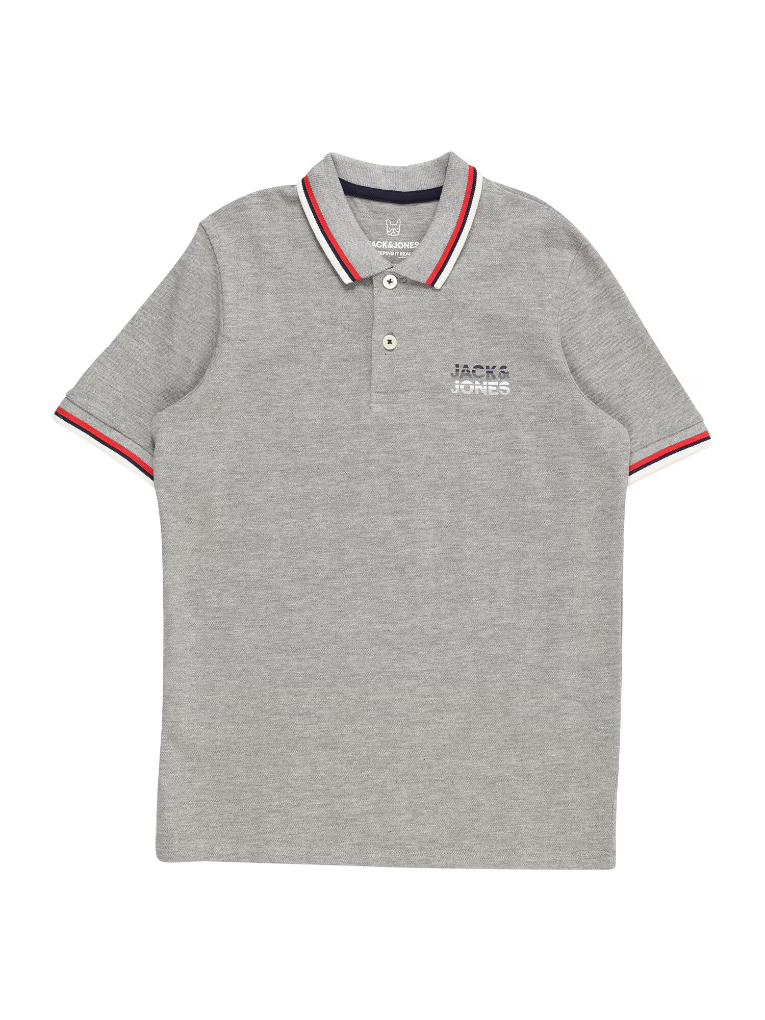 Jack & Jones Junior Μπλουζάκι 'ATLAS' ναυτικό μπλε / γκρι μελανζέ / κόκκινο / λευκό - Pepit.gr