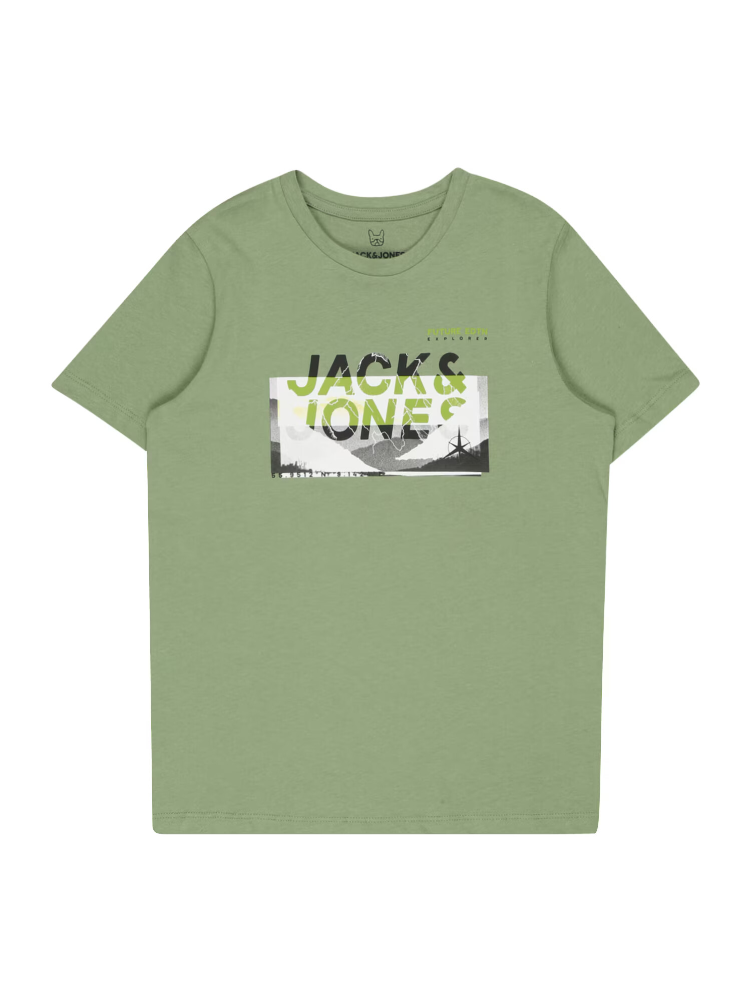 Jack & Jones Junior Μπλουζάκι 'Booster' πράσινο / μαύρο / λευκό - Pepit.gr