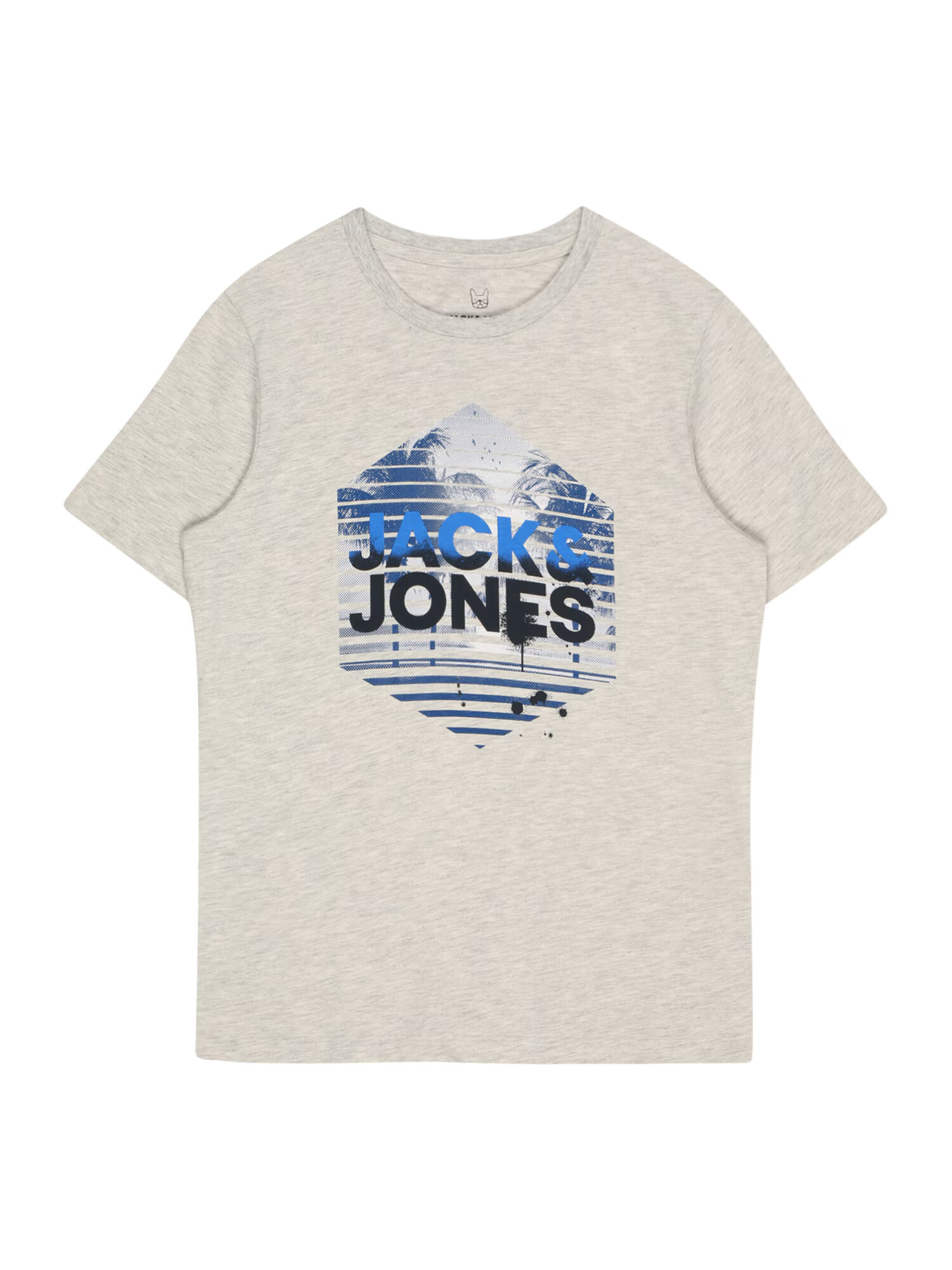 Jack & Jones Junior Μπλουζάκι 'BREEZE' μπλε / μαύρο / λευκό μελανζέ - Pepit.gr