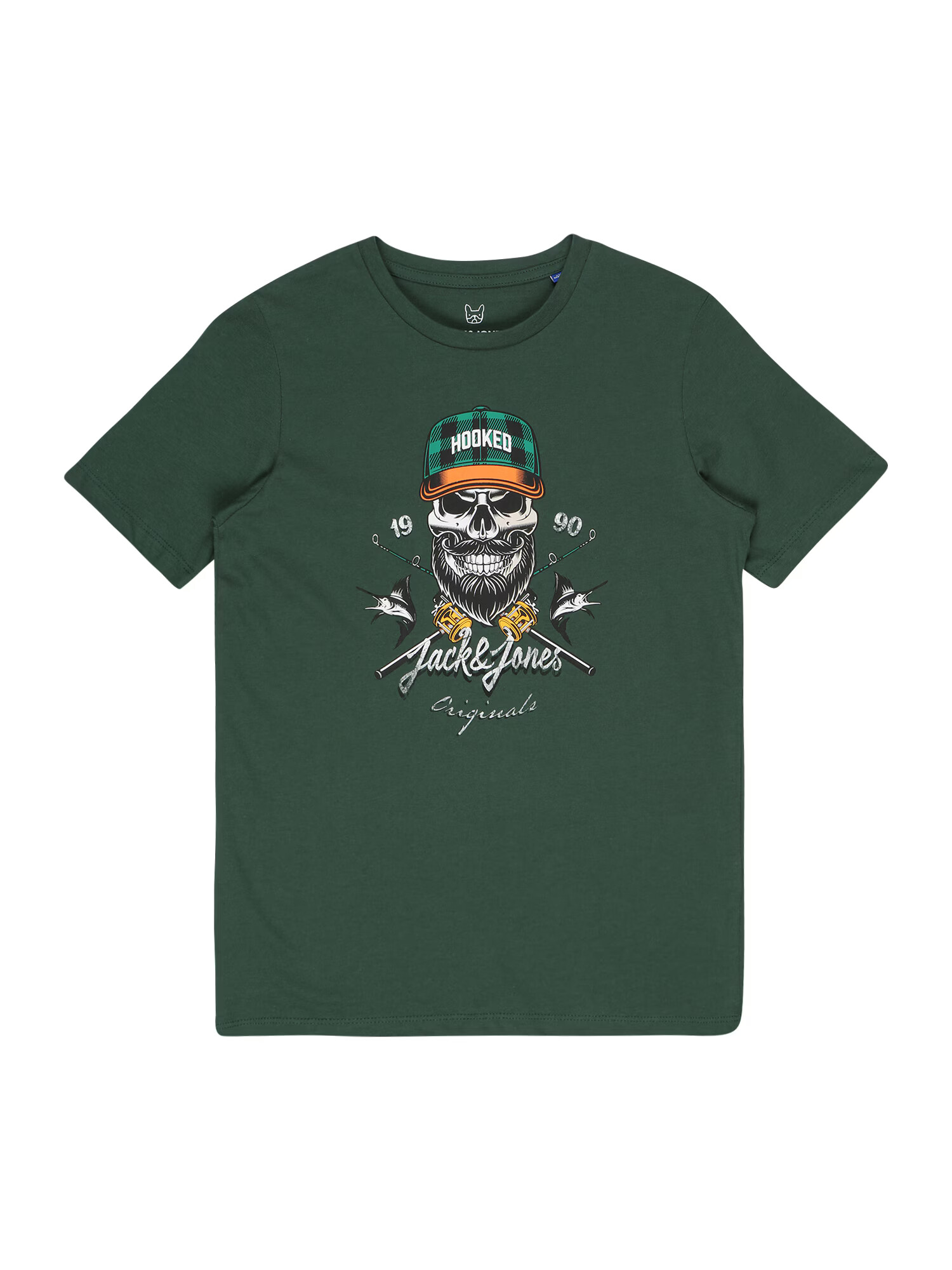 Jack & Jones Junior Μπλουζάκι 'CAPTAIN' σκούρο πράσινο / ανάμεικτα χρώματα - Pepit.gr