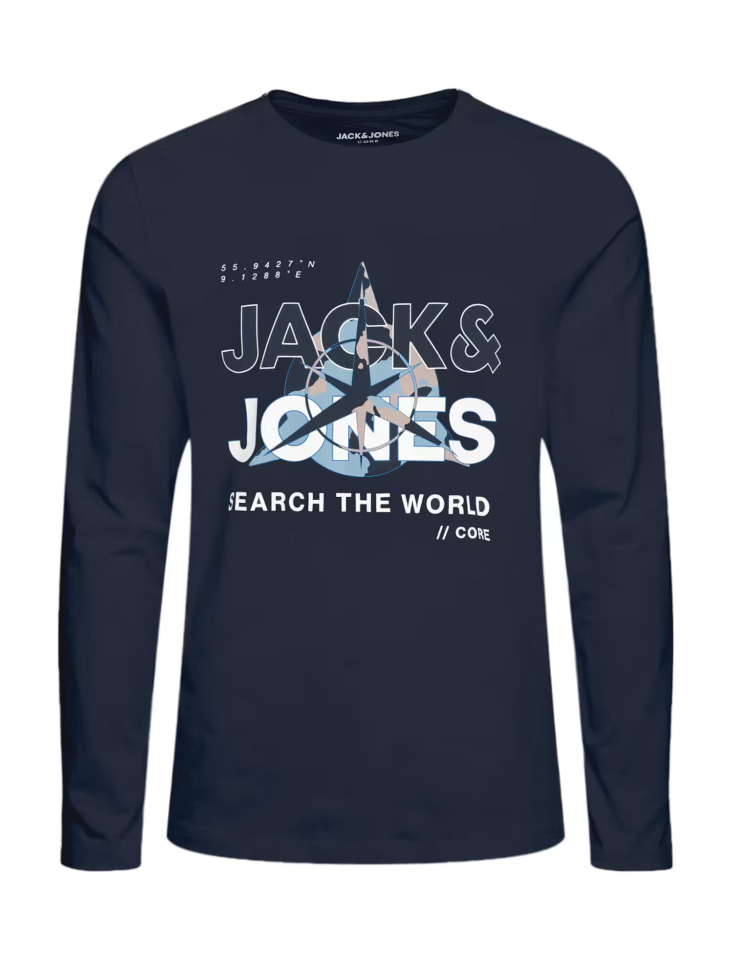 Jack & Jones Junior Μπλουζάκι 'Hunt' μπλε νύχτας / γαλάζιο / γκρι / λευκό - Pepit.gr