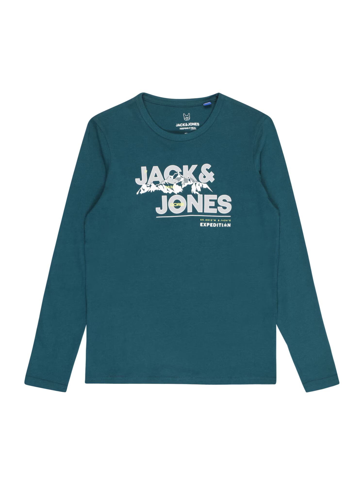 Jack & Jones Junior Μπλουζάκι 'HUNTER' ανοικτό κίτρινο / ανοικτό γκρι / πετρόλ / λευκό - Pepit.gr