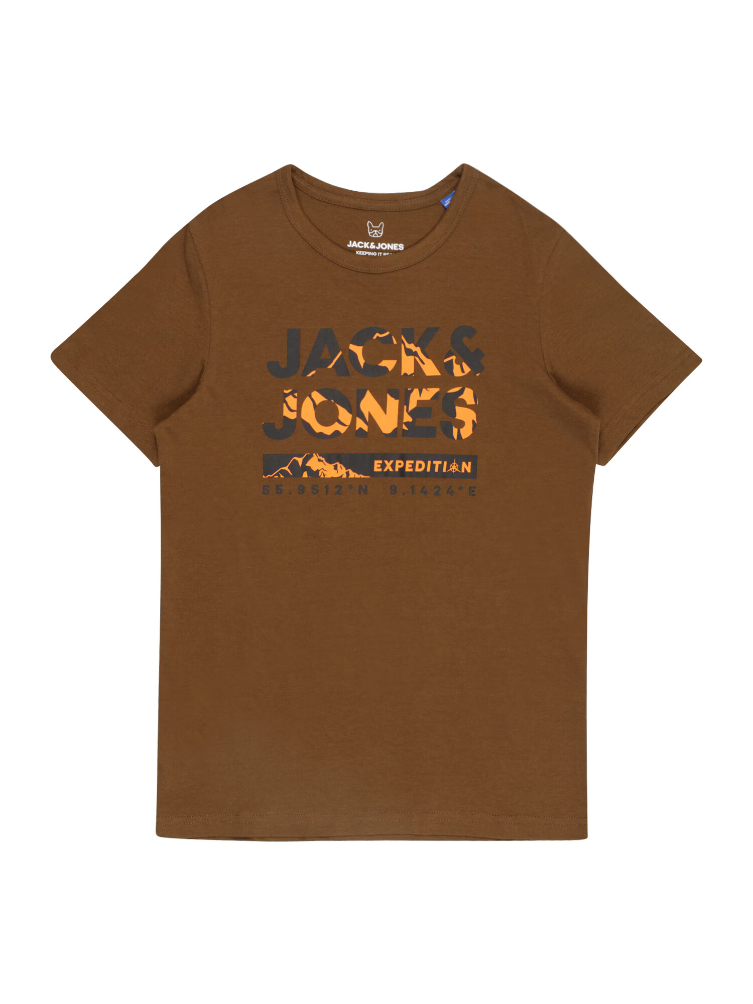 Jack & Jones Junior Μπλουζάκι 'Hunter' καφέ / πορτοκαλί / μαύρο - Pepit.gr