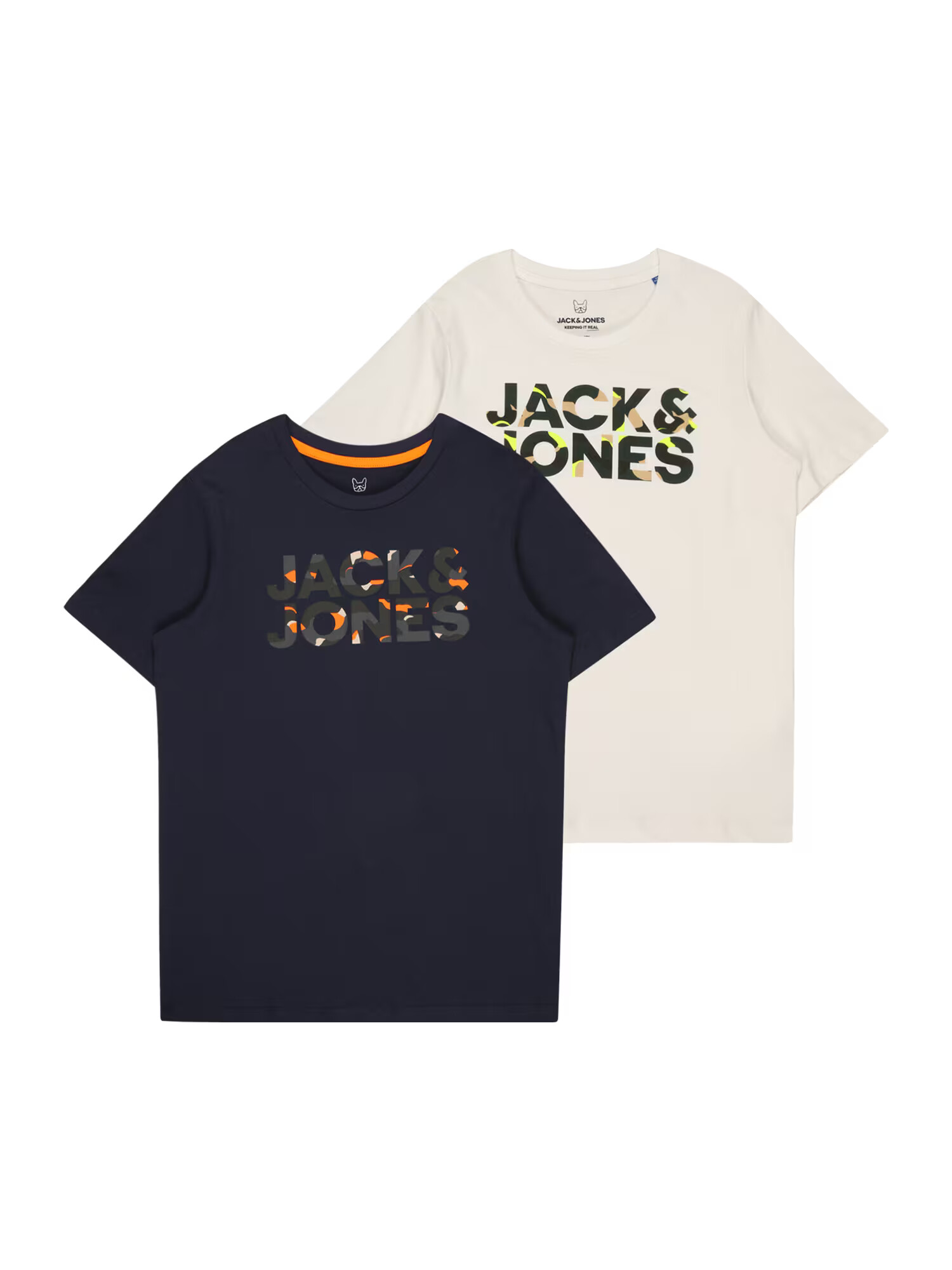 Jack & Jones Junior Μπλουζάκι 'Ramp' κρεμ / ναυτικό μπλε / κίτρινο / γκρι - Pepit.gr