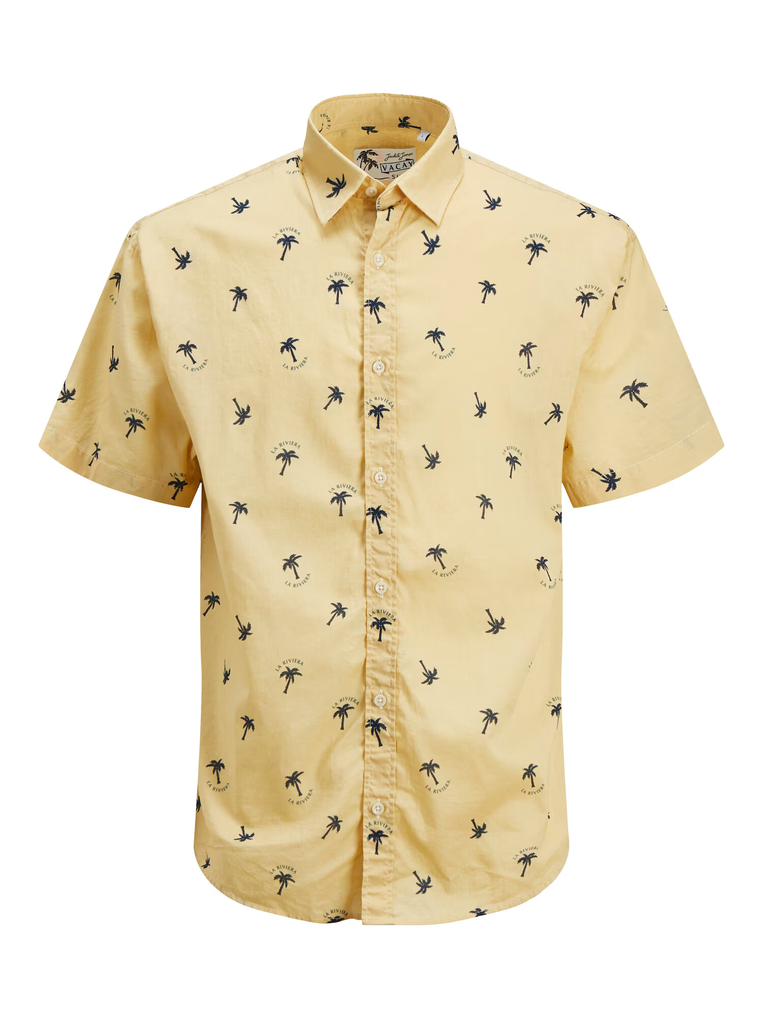 Jack & Jones Junior Πουκάμισο 'Aloha' σκούρο μπλε / κίτρινο / ακτινίδιο - Pepit.gr