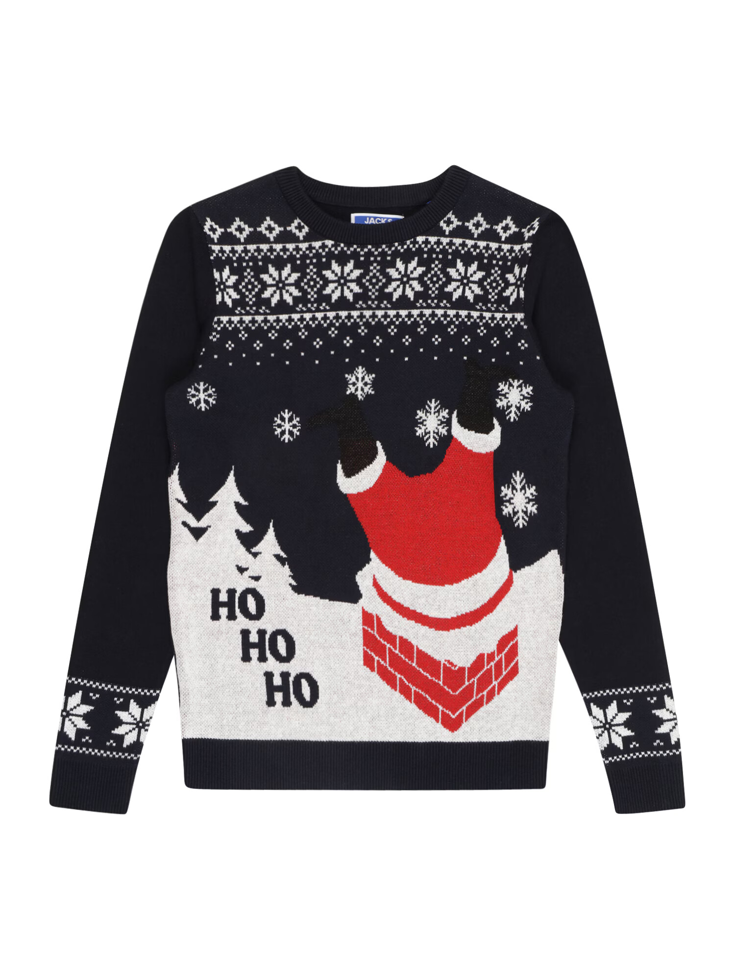 Jack & Jones Junior Πουλόβερ 'REXMAS' ναυτικό μπλε / κόκκινο / λευκό - Pepit.gr