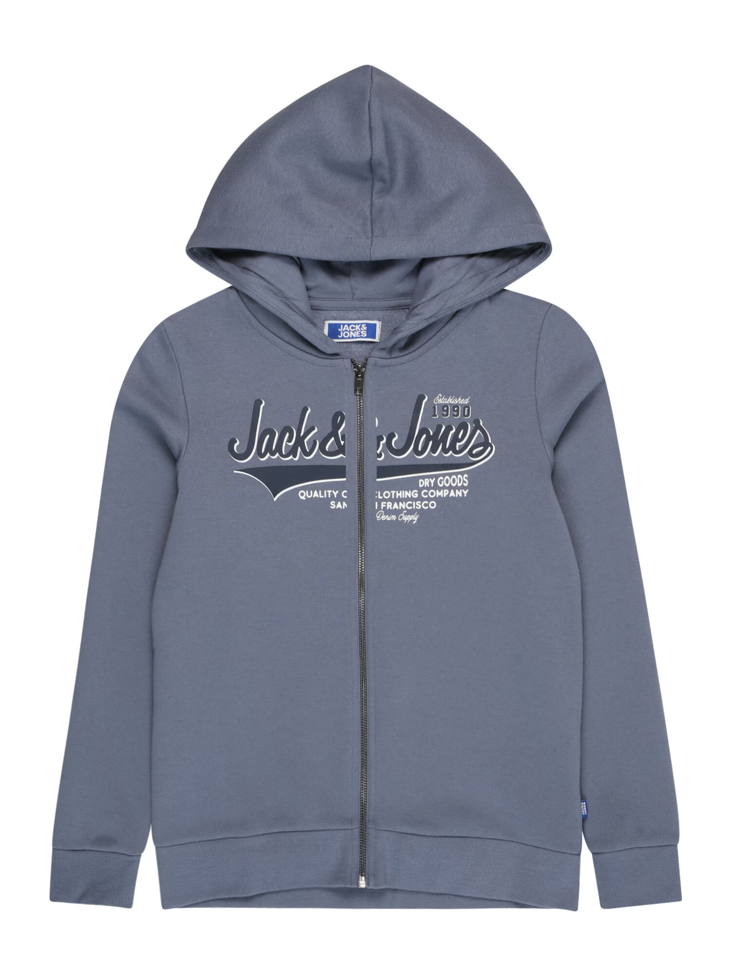 Jack & Jones Junior Ζακέτα φούτερ μπλε περιστεριού / λευκό - Pepit.gr