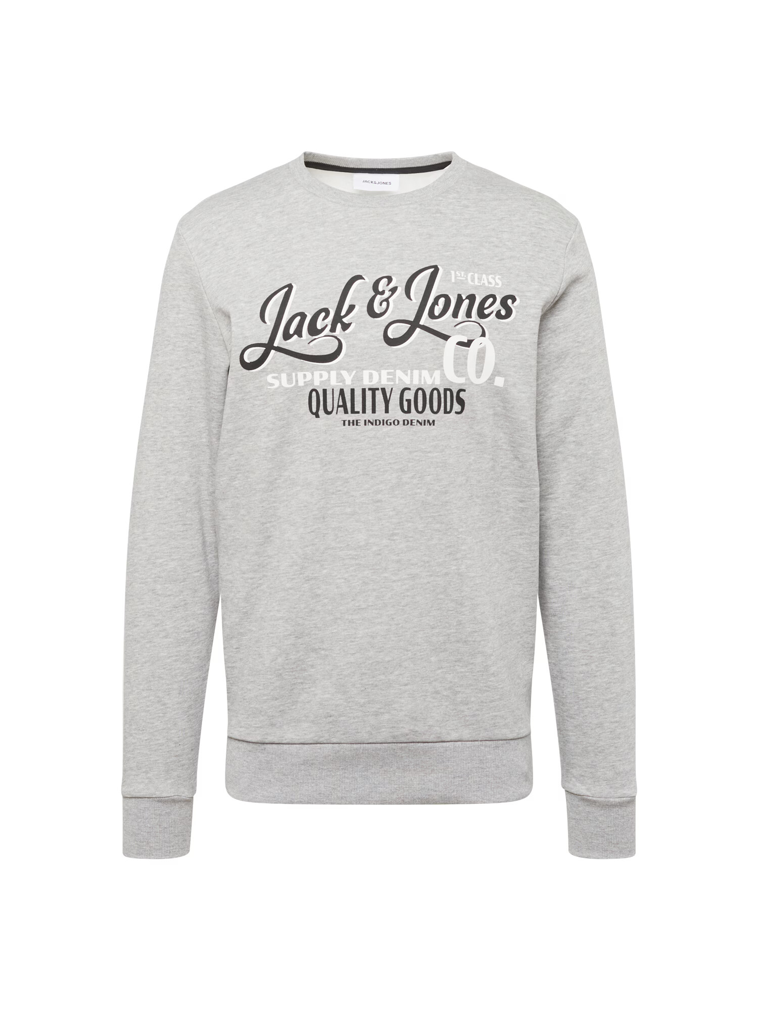 JACK & JONES Μπλούζα φούτερ 'ANDY' γκρι μελανζέ / μαύρο / λευκό - Pepit.gr