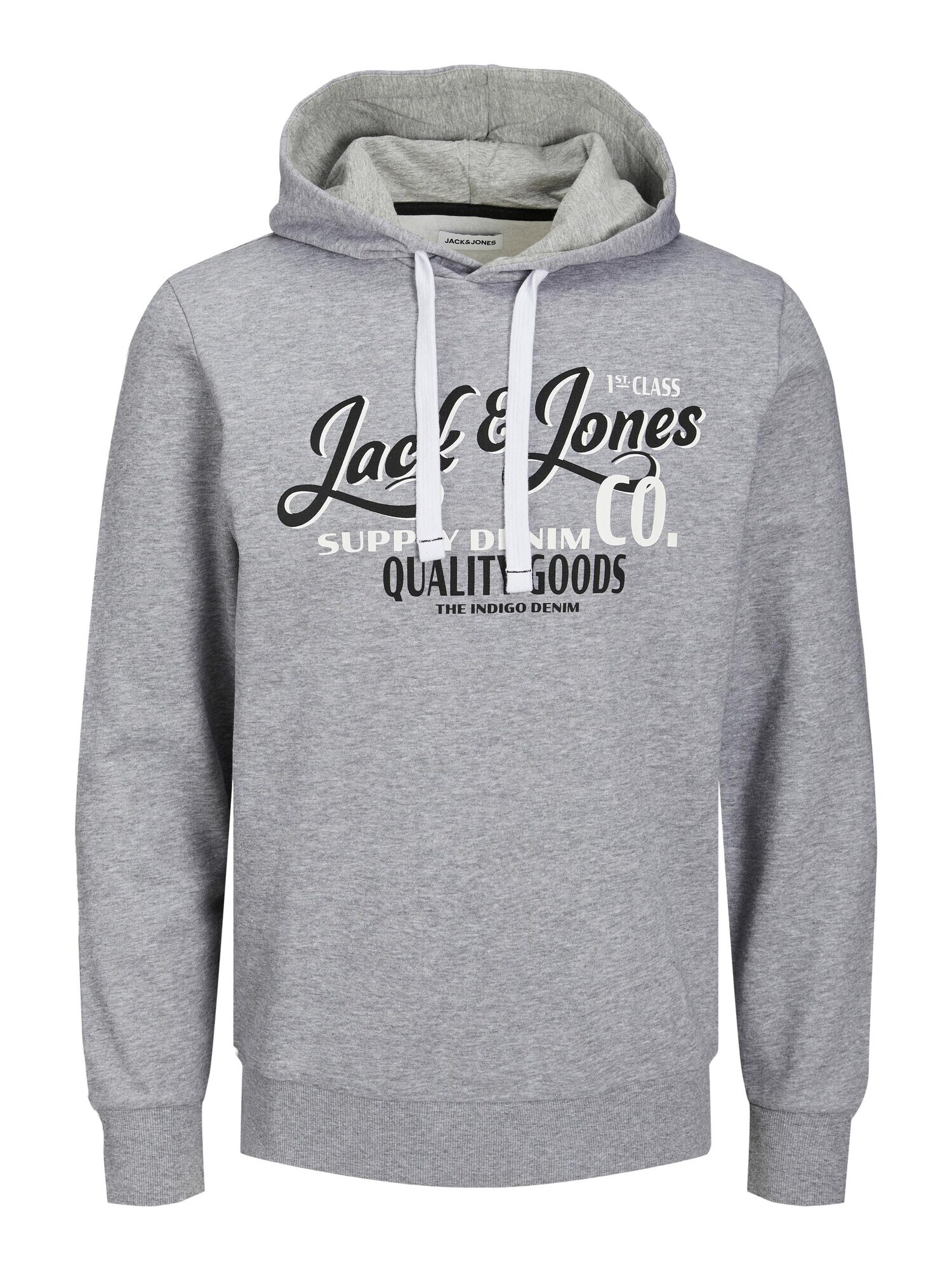 JACK & JONES Μπλούζα φούτερ 'ANDY' μπλε μαρέν / γκρι μελανζέ / λευκό - Pepit.gr