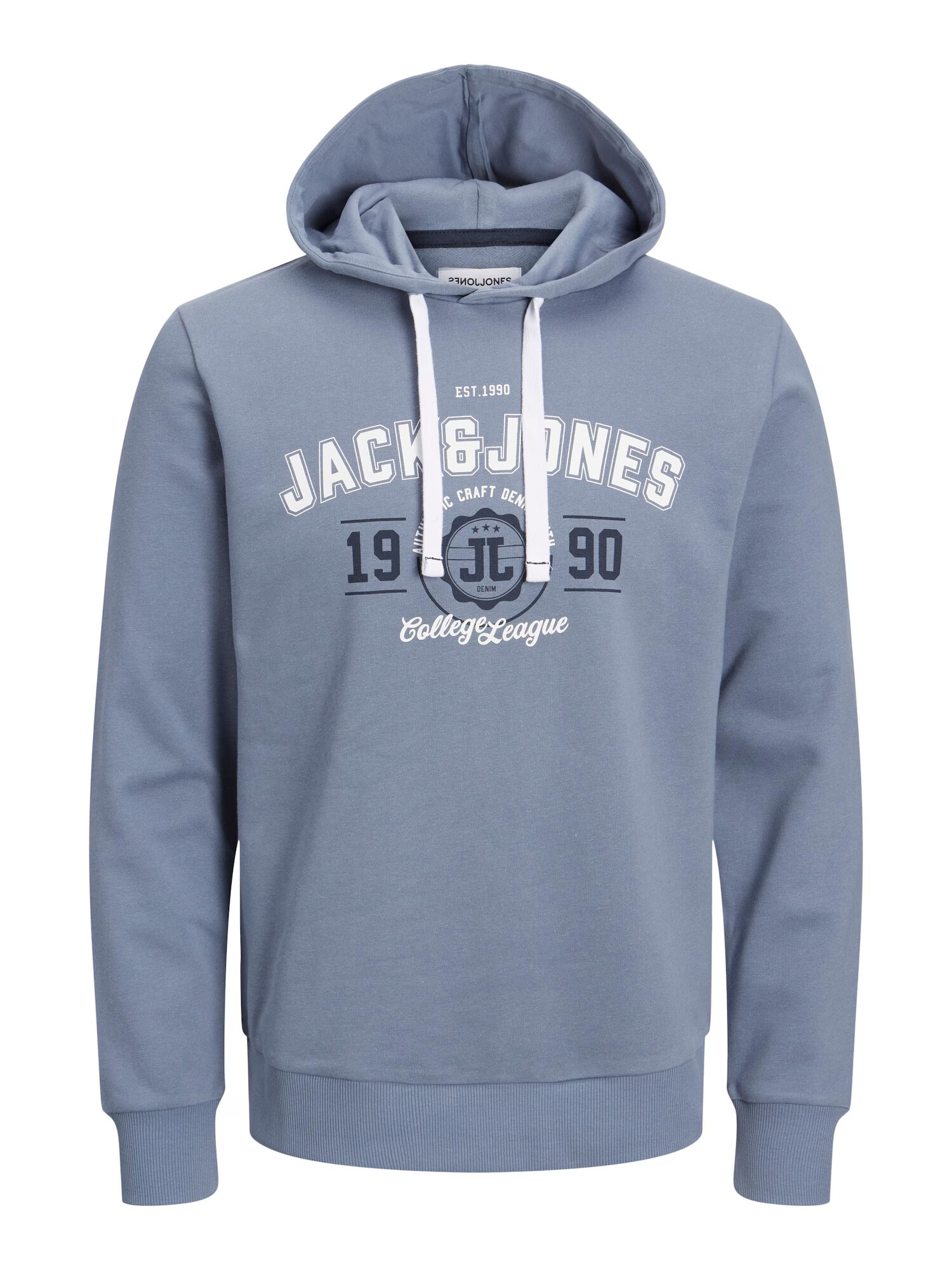 JACK & JONES Μπλούζα φούτερ 'ANDY' μπλε μαρέν / μπλε περιστεριού / λευκό - Pepit.gr