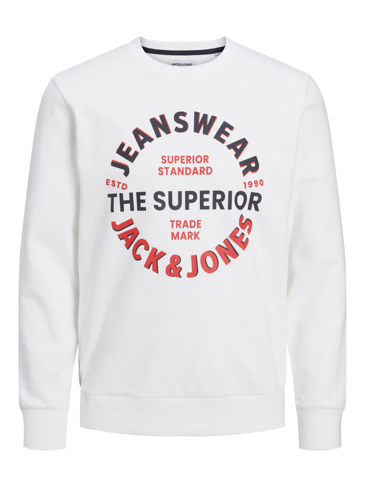 JACK & JONES Μπλούζα φούτερ 'ANDY' σκούρο κόκκινο / μαύρο / λευκό - Pepit.gr