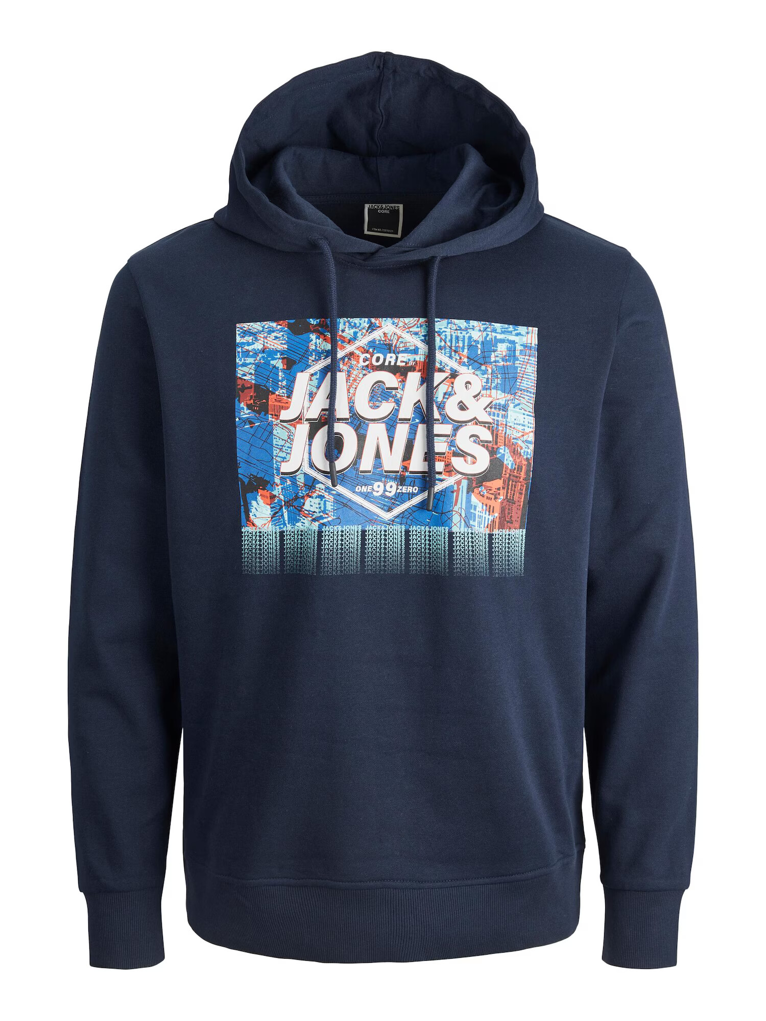 JACK & JONES Μπλούζα φούτερ 'Caleb' σκούρο μπλε / ανάμεικτα χρώματα - Pepit.gr