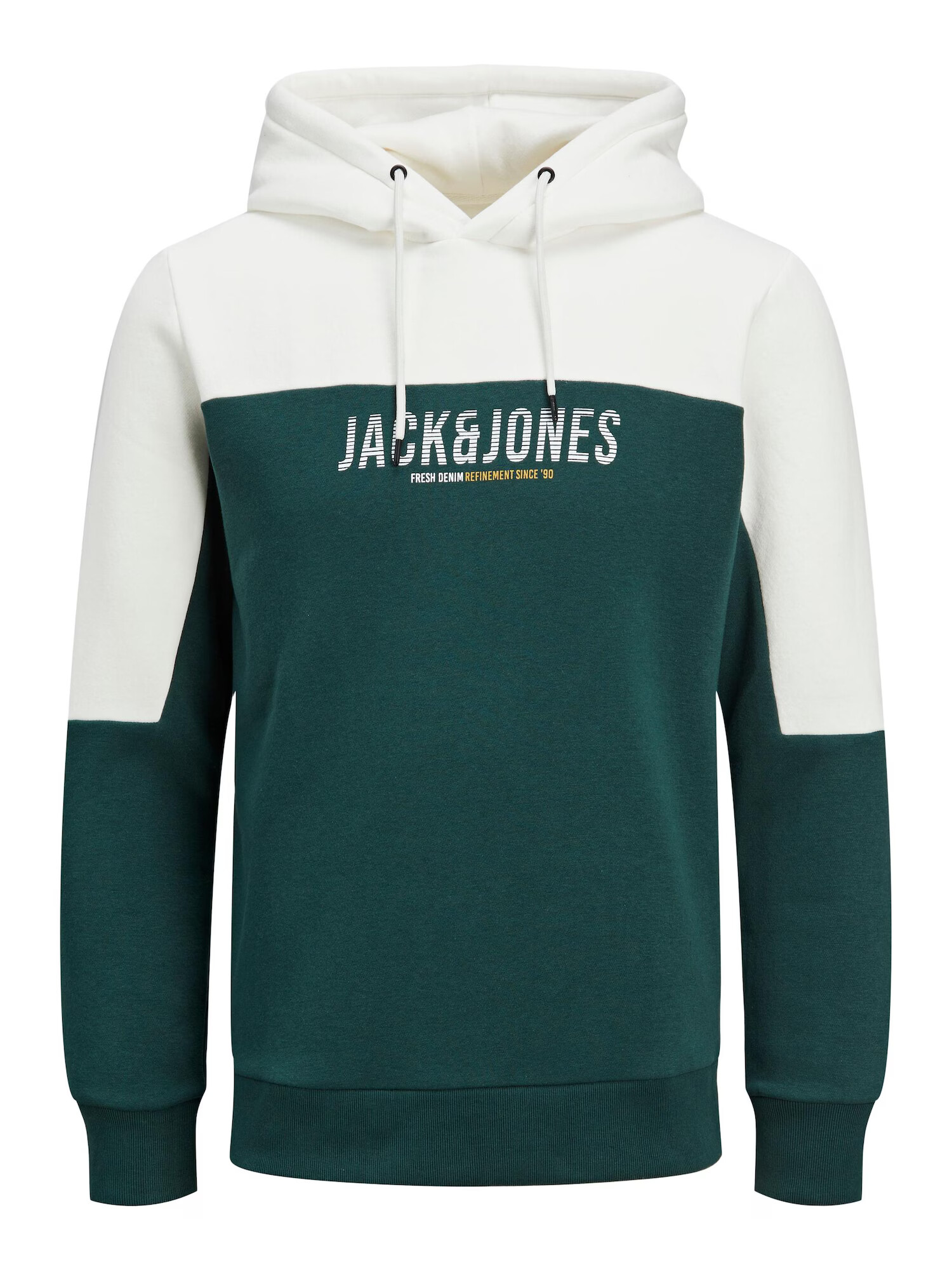 JACK & JONES Μπλούζα φούτερ 'Dan' κίτρινο / σμαραγδί / λευκό - Pepit.gr