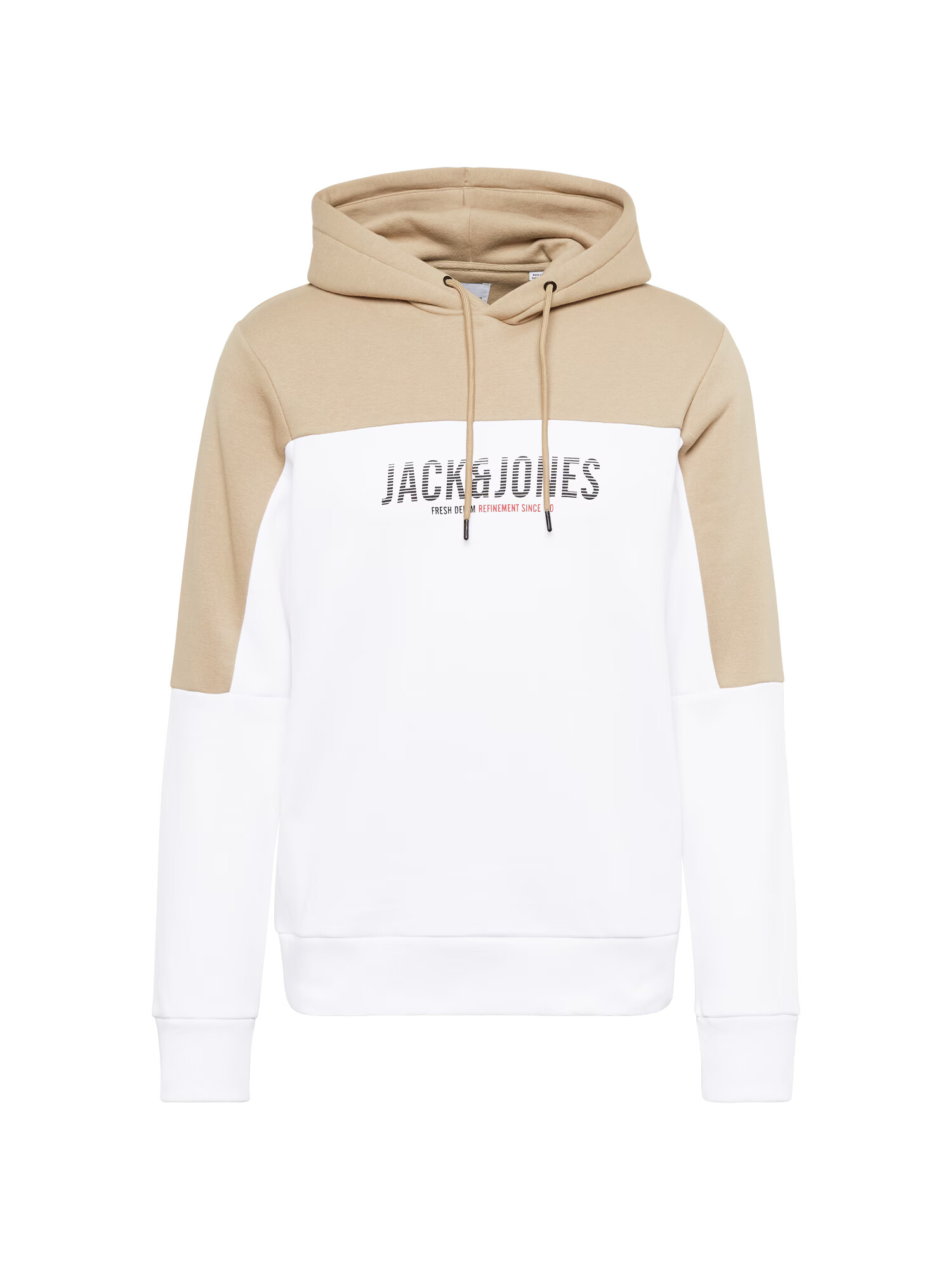 JACK & JONES Μπλούζα φούτερ 'DAN' σκούρο μπεζ / μαύρο / offwhite - Pepit.gr