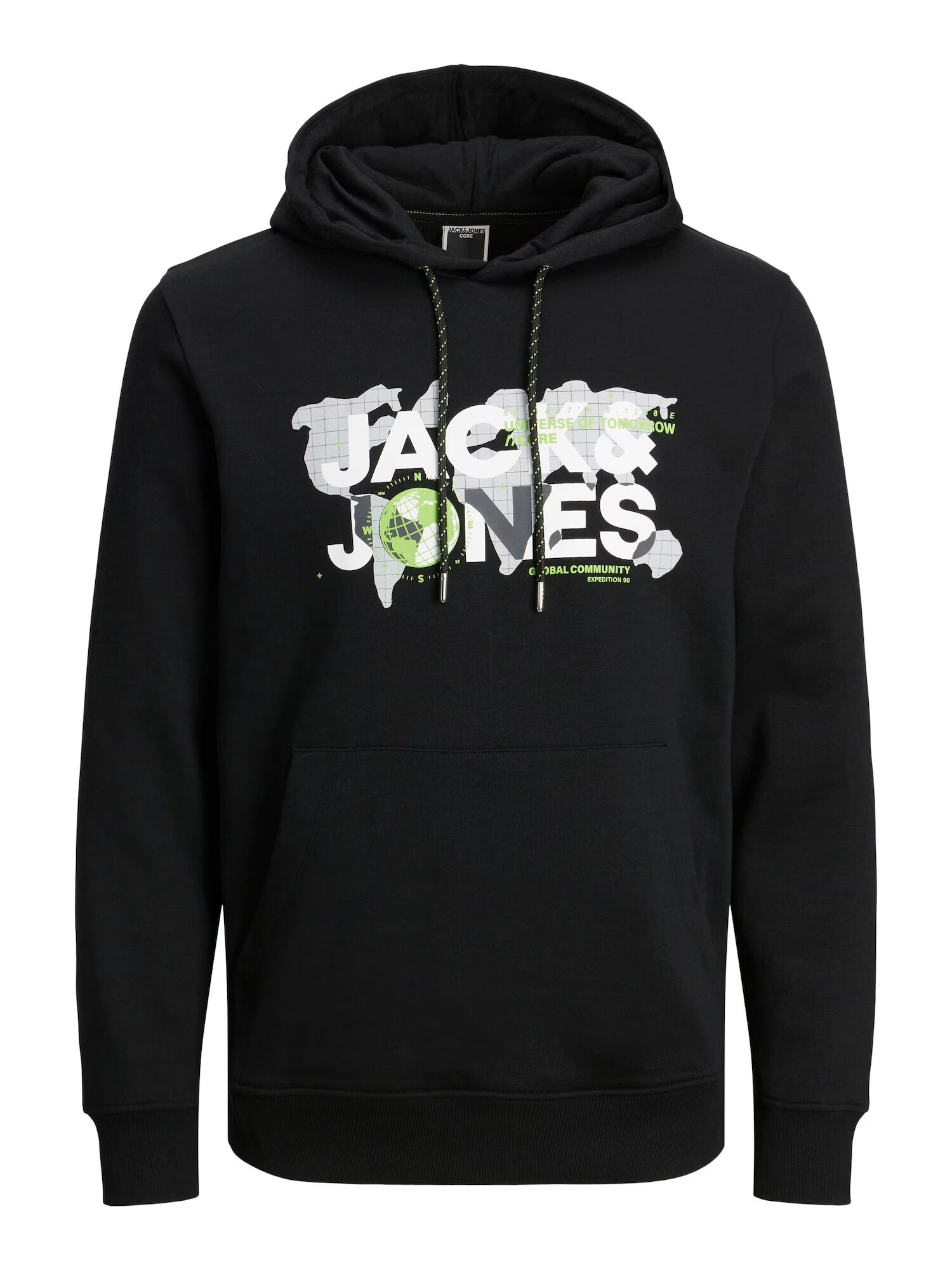 JACK & JONES Μπλούζα φούτερ 'DUST' μοσχολέμονο / μαύρο / λευκό - Pepit.gr