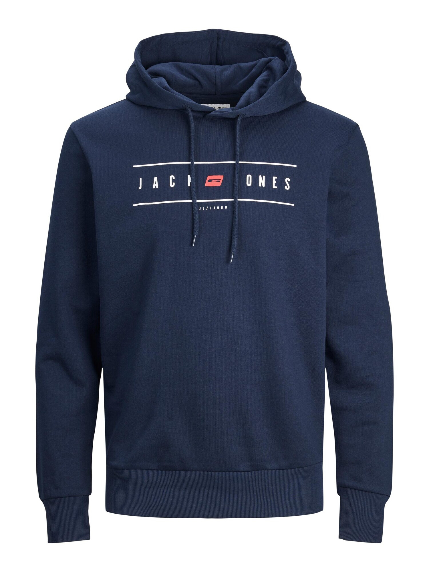 JACK & JONES Μπλούζα φούτερ 'ELLIOT' ναυτικό μπλε / ανοικτό κόκκινο / λευκό - Pepit.gr